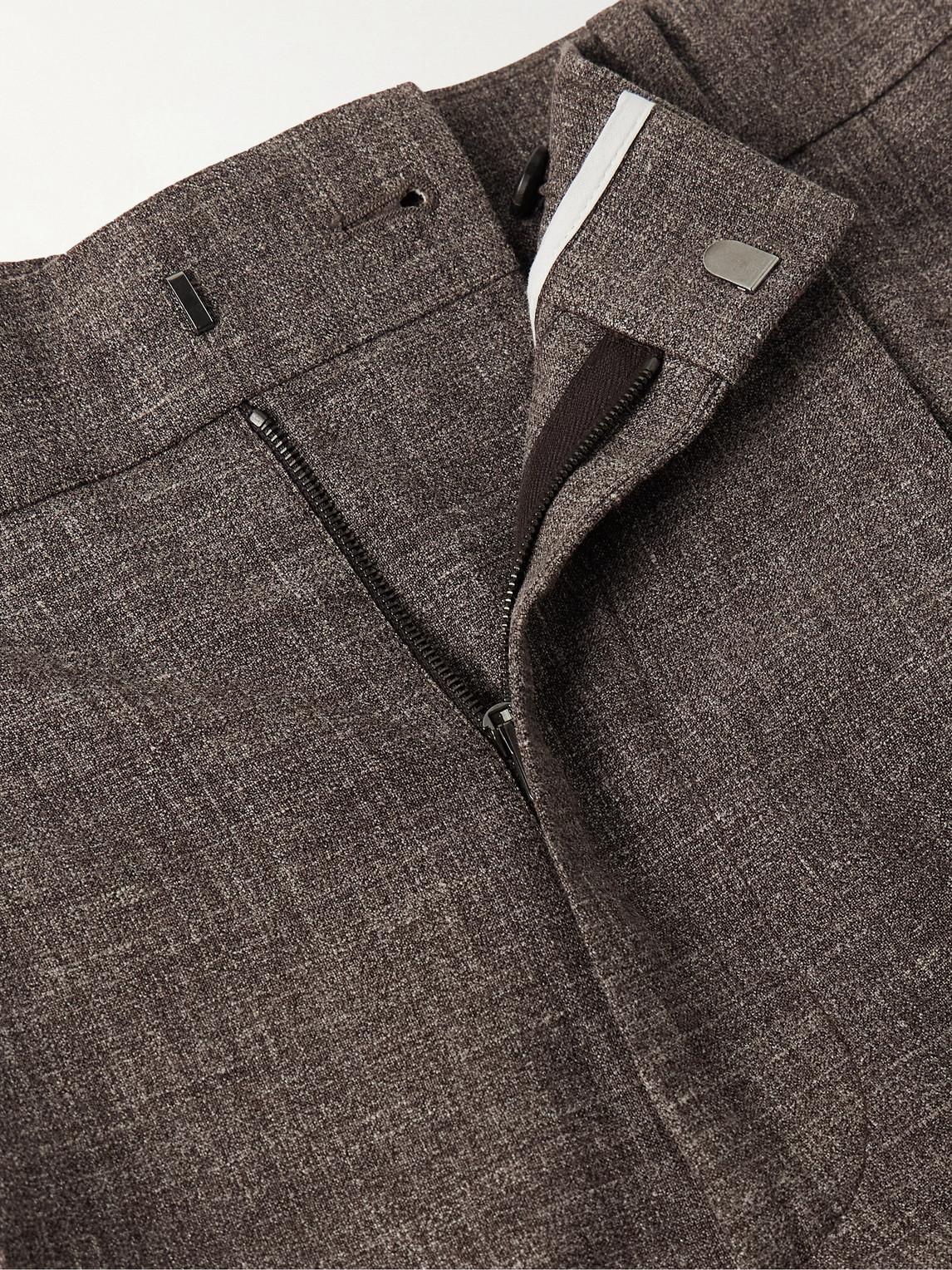 The Row Silas Tapered Pleated Silk, Linen And Virgin Wool-Blend