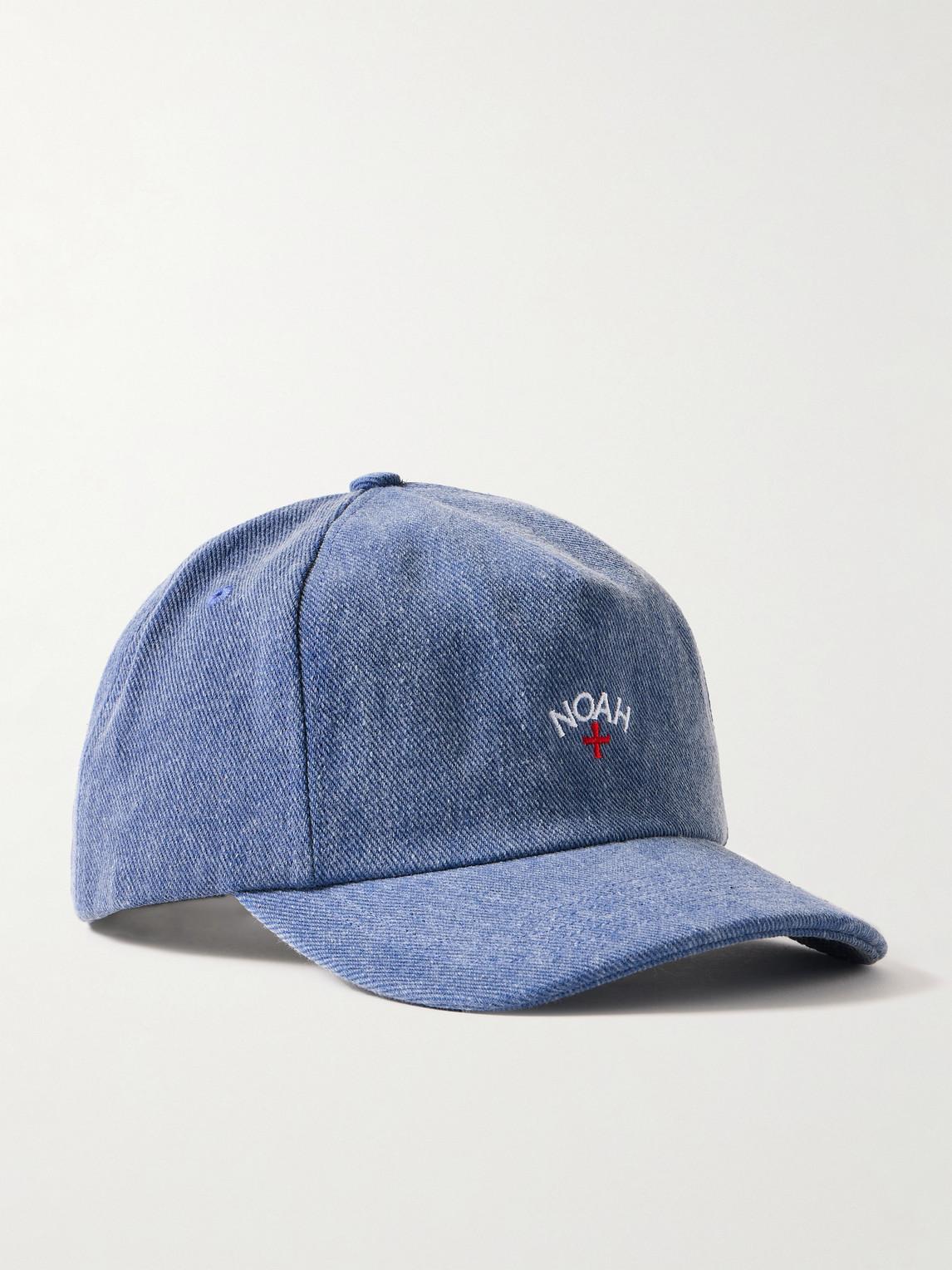 Noah Logo embroidered Denim Baseball Cap in Blue Lyst UK