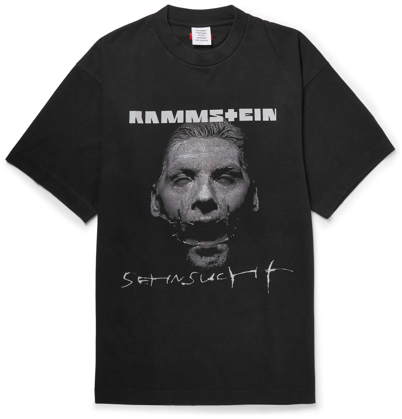 Vetements Rammstein Oversized Printed Cotton-jersey T-shirt in 