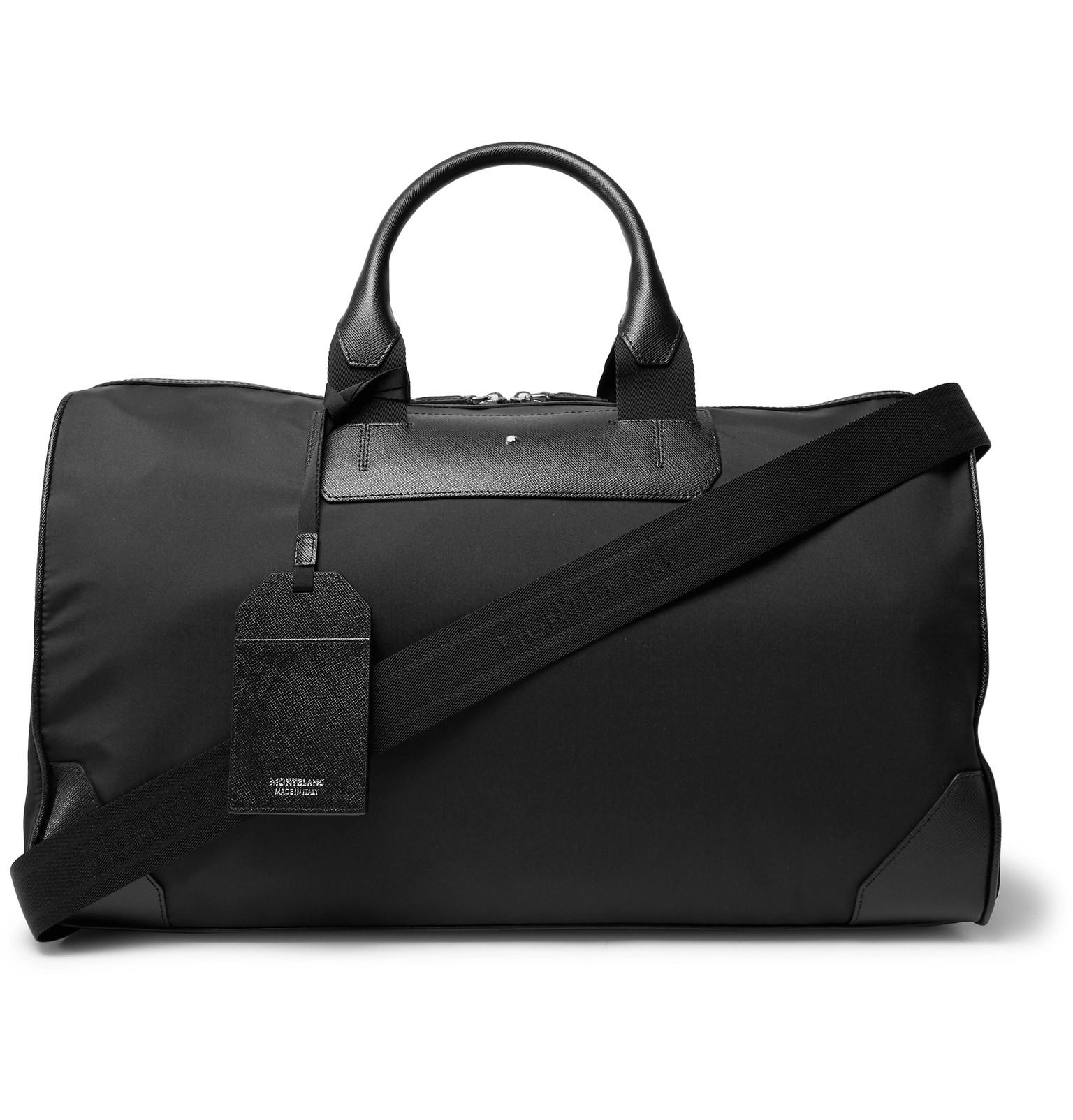 Montblanc Sartorial Jet Cross-grain Leather-trimmed Shell Duffle Bag in ...