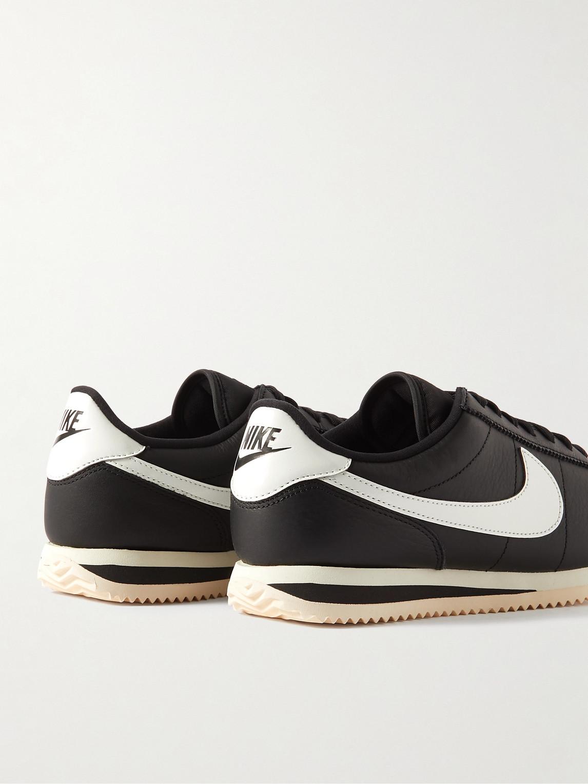 Nike Cortez Logo Appliqued Leather Sneakers in Black for Men Lyst UK