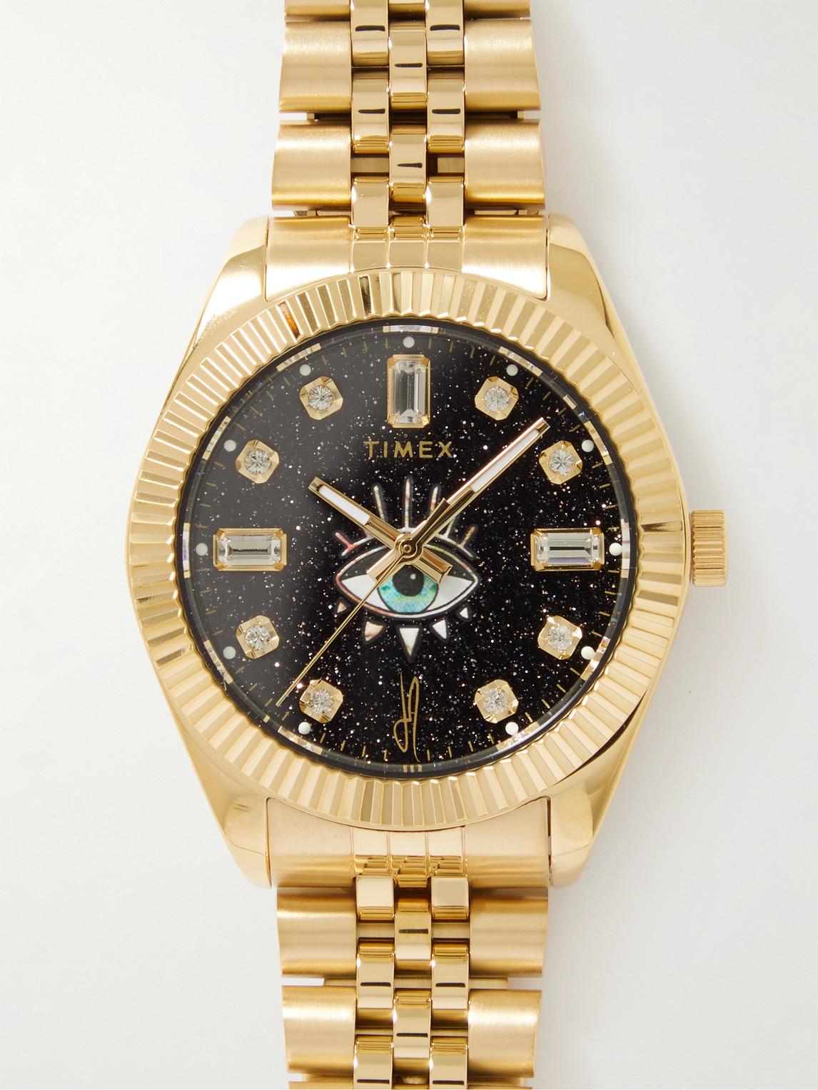 Timex Jacquie Aiche 36mm Gold-tone Crystal Watch in Metallic