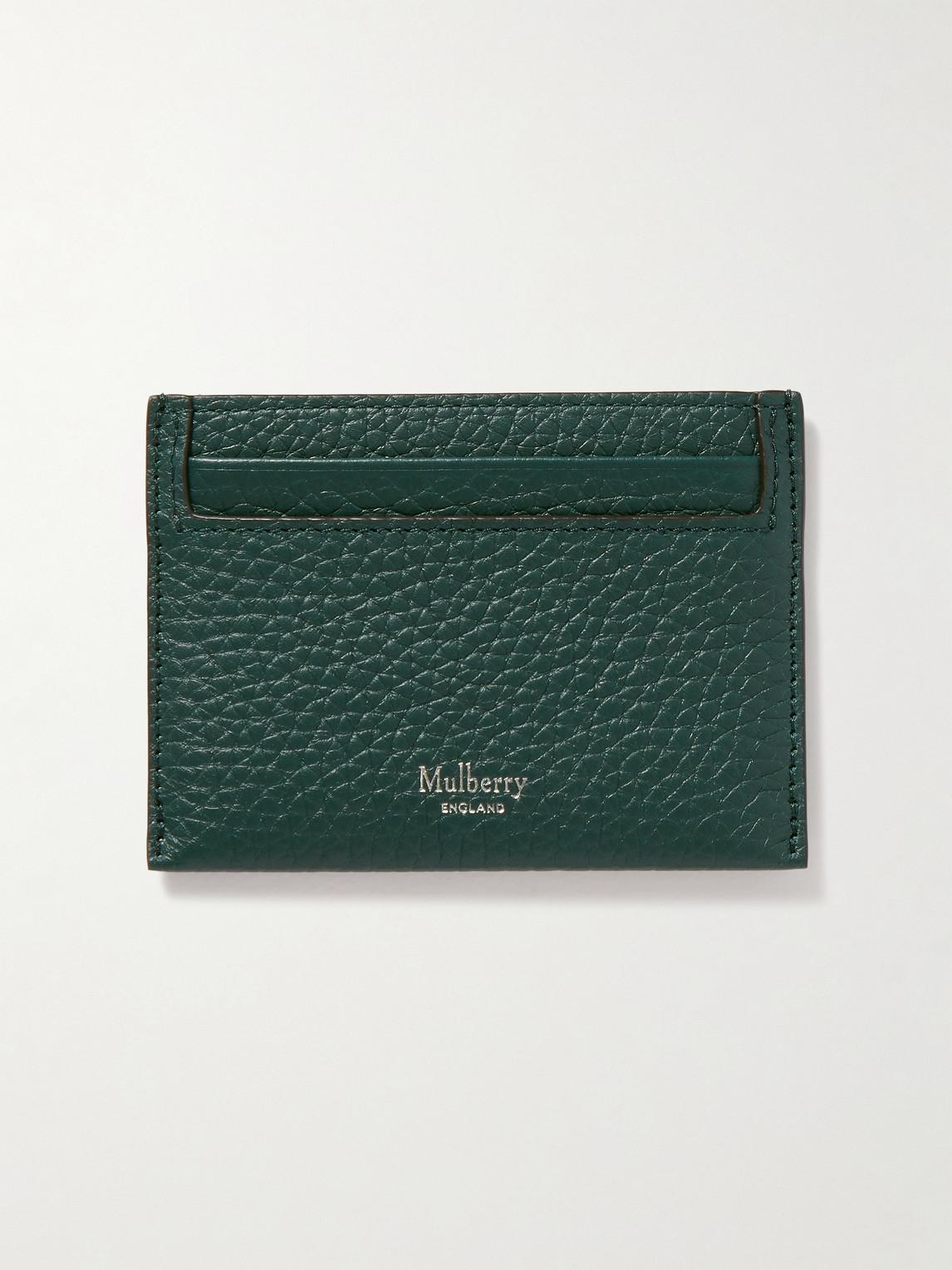Mulberry Logo-embossed Full-grain Leather Cardholder in Green for Men ...