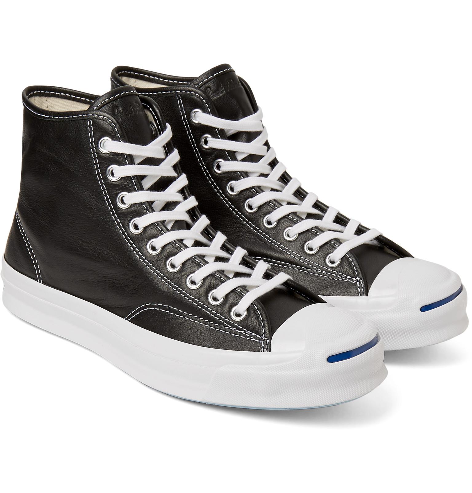 Jack Purcell Signature Leather High-top Sneakers in Black for Men - Lyst