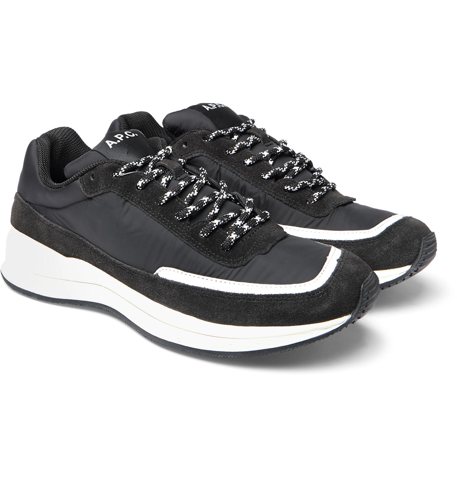 A.P.C. Suede Running Sneaker in Black for Men | Lyst