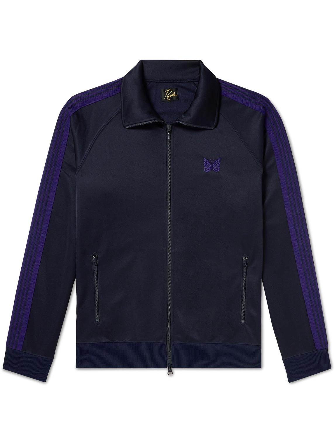 Needles Logo-embroidered Webbing-trimmed Jersey Track Jacket in Blue ...