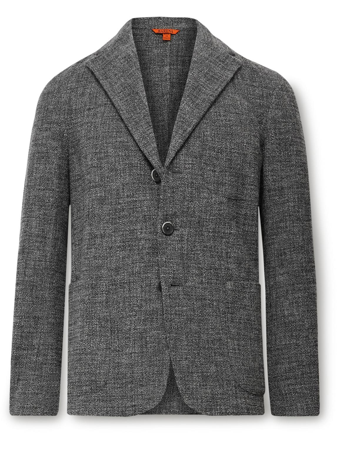 gray unstructured blazer