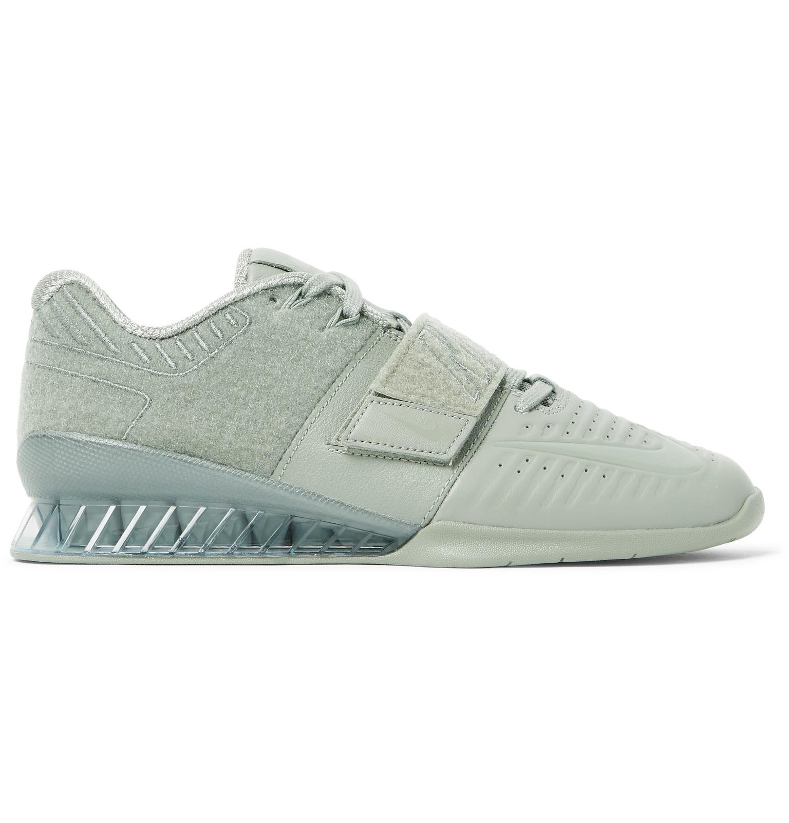 Nike Romaleos 3 Xd Patch Faux Leather And Velcro Sneakers in Gray Green  (Green) for Men | Lyst Canada