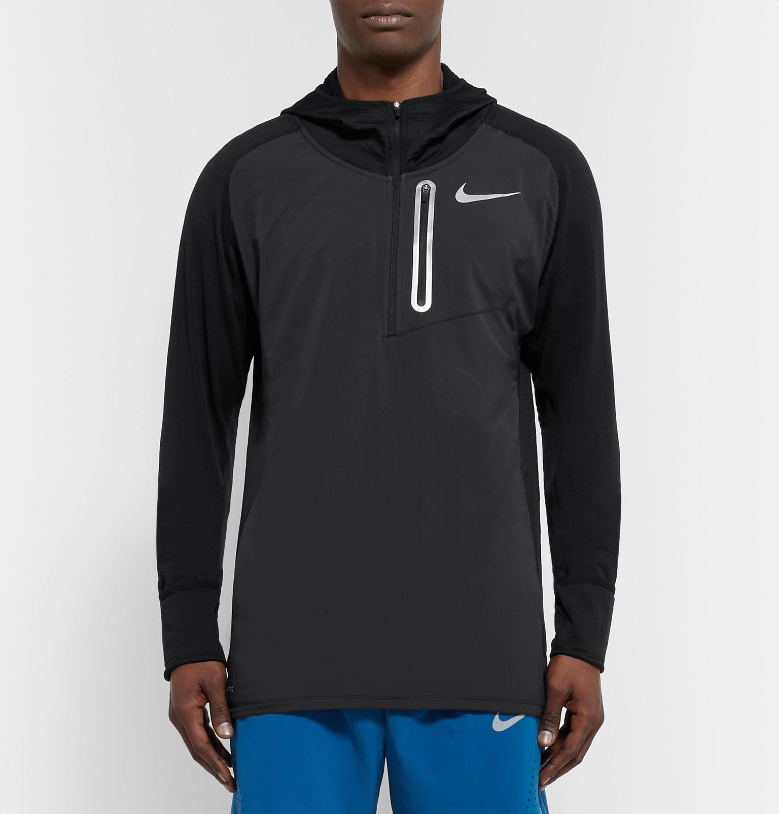 Nike Fleece Therma Sphere Element Hybrid Dri-fit Half-zip Hoodie in Black  for Men | Lyst