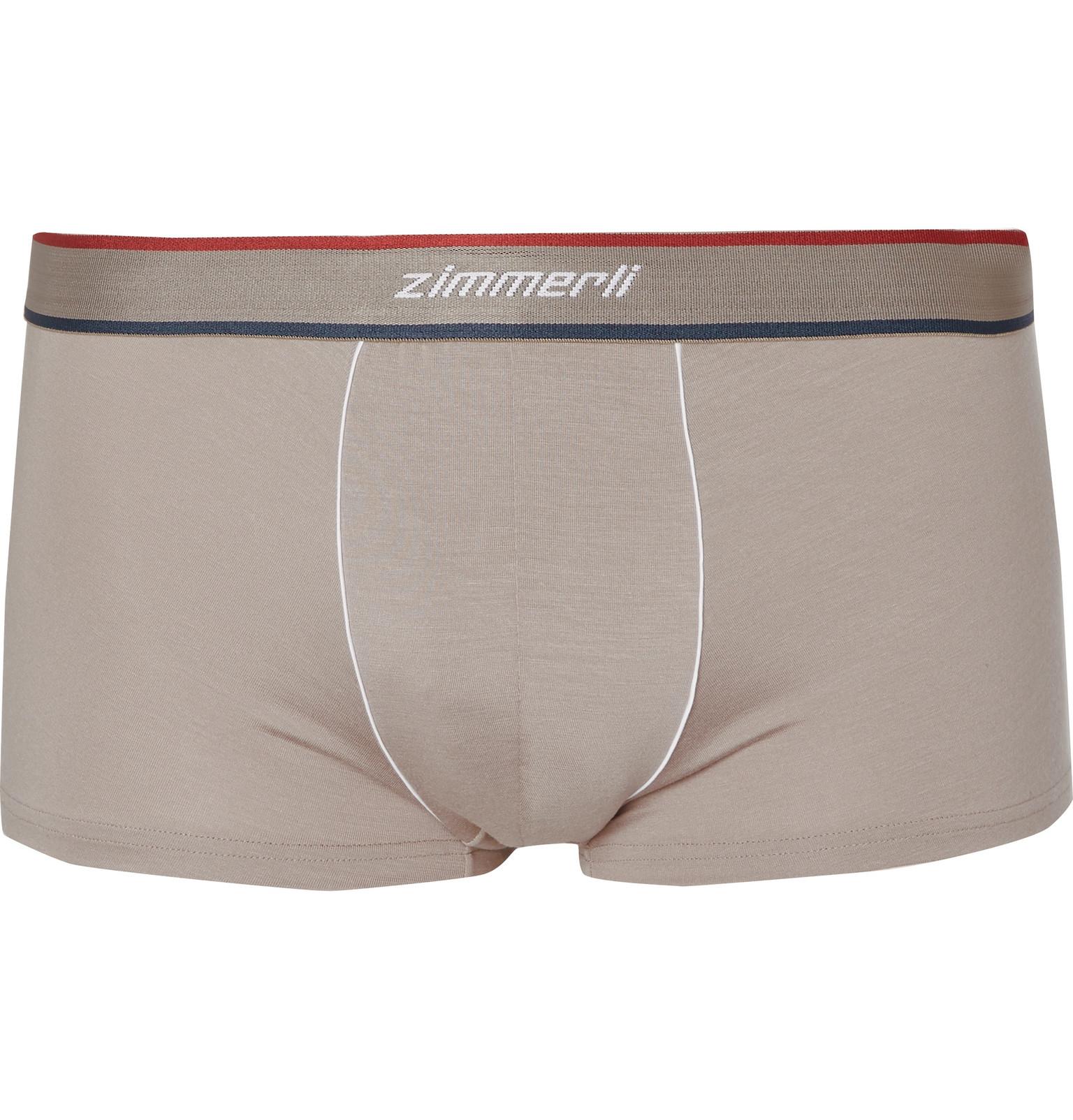 Zimmerli Synthetic Pureness Stretchmicro Modal Boxer Briefs in Natural