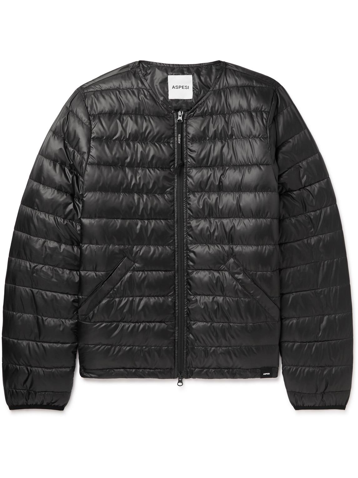 Aspesi Quilted Shell Down Bomber Jacket in Black for Men | Lyst