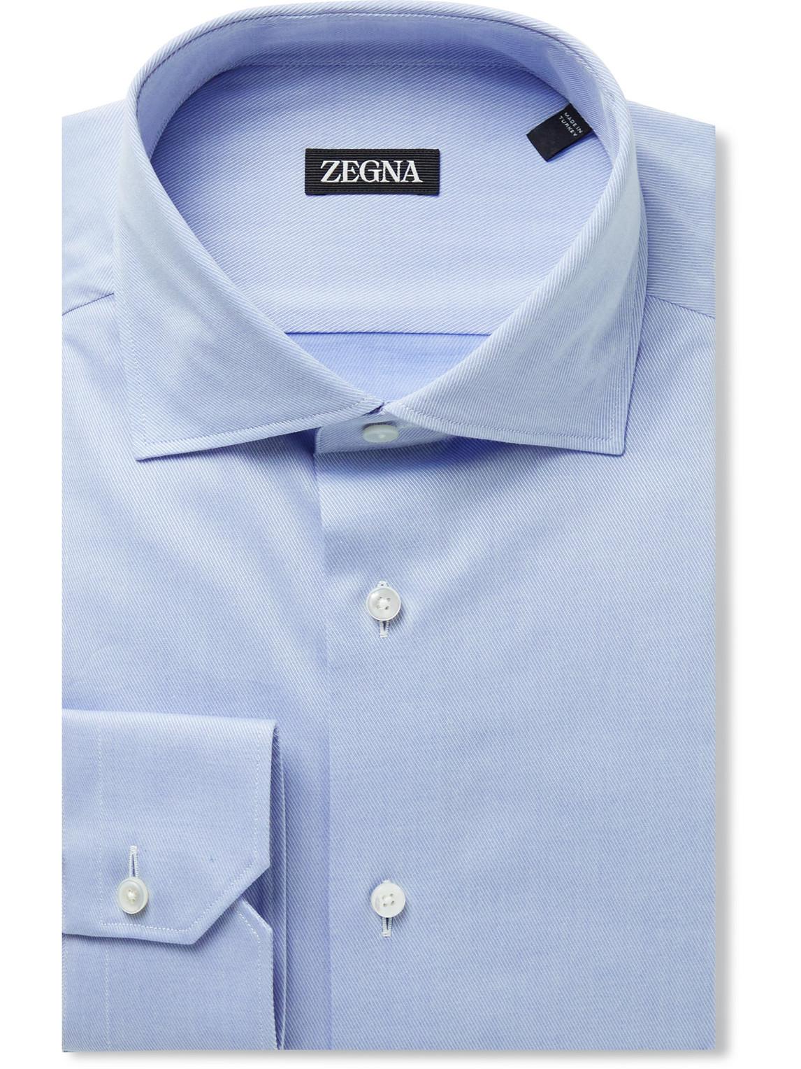 Ermenegildo Zegna Trofeo Slimfit Cutawaycollar Cottonblend Twill