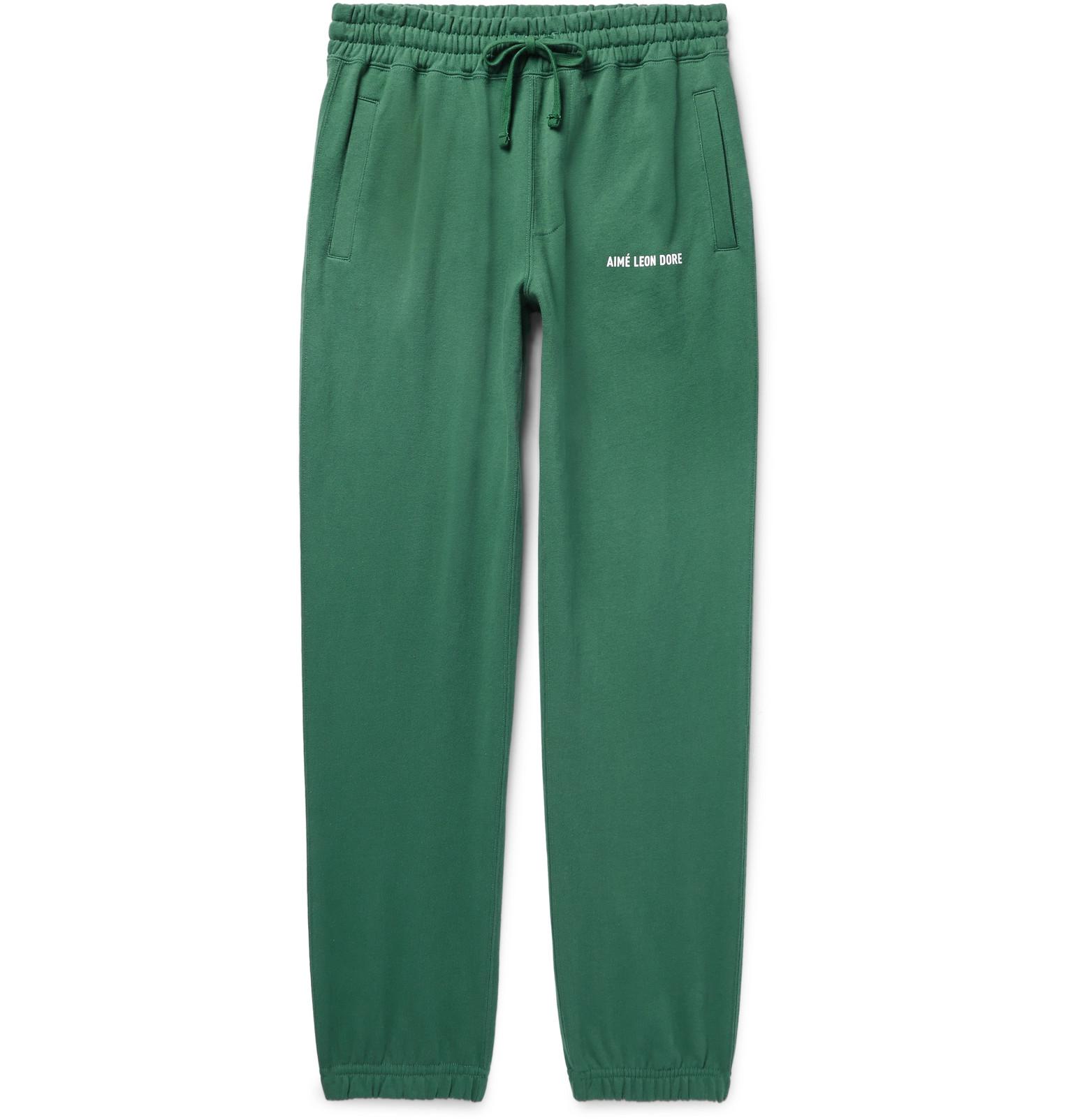 aime leon dore green sweatpants