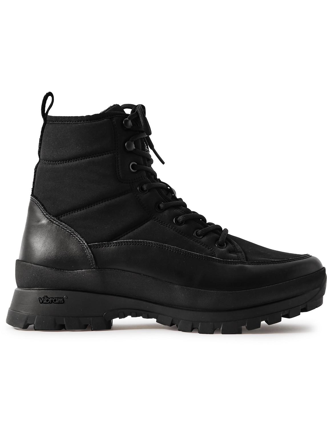 Belstaff Explore Leather-trimmed Padded Shell Lace-up Boots in Black ...