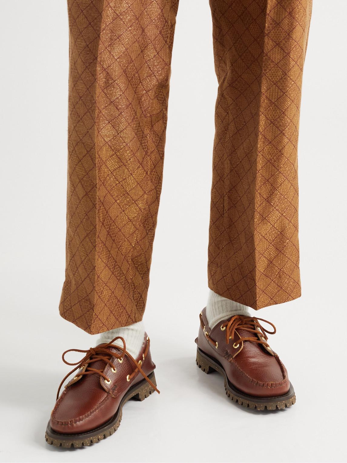 Yuketen Full-grain Leather Boat Shoes in Brown for Men | Lyst Canada