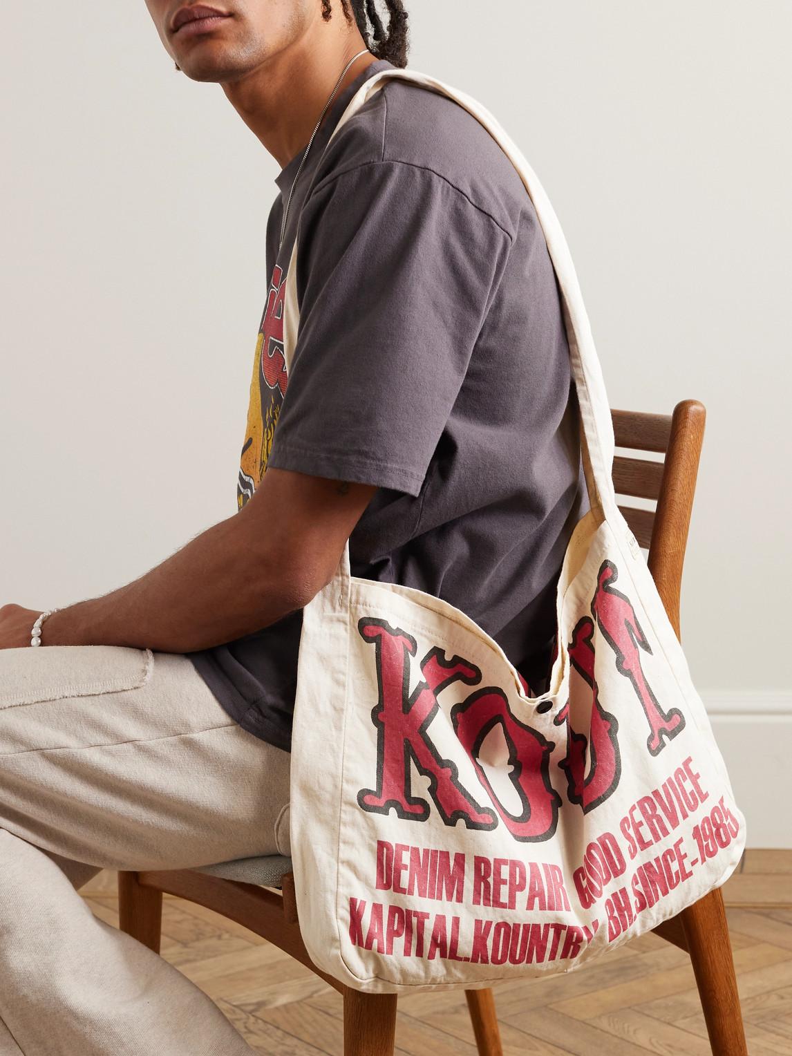 Kapital Kountry Factory Printed Cotton-Twill Tote Bag in Red for