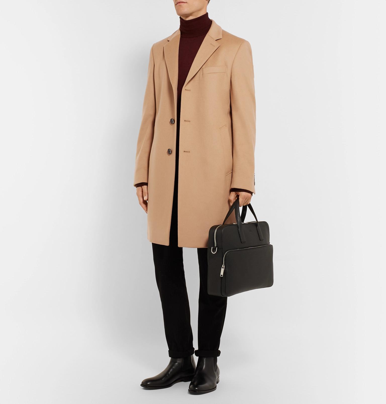 BOSS Virgin Wool And Cashmere-blend Coat in Camel (Natural) for Men - Lyst