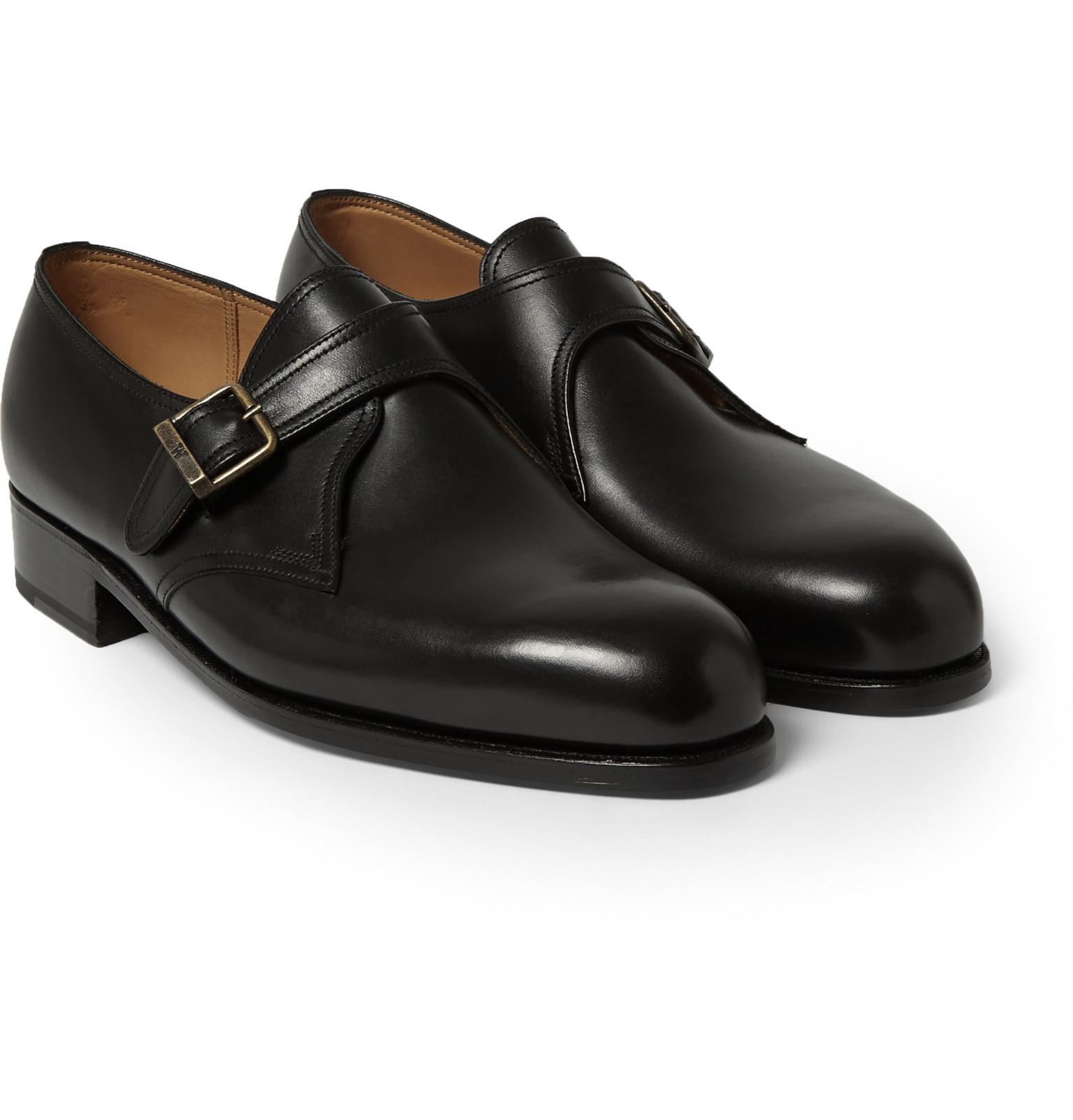 J.M. Weston 531 Leather Monk Strap Shoes in Black for Men | Lyst
