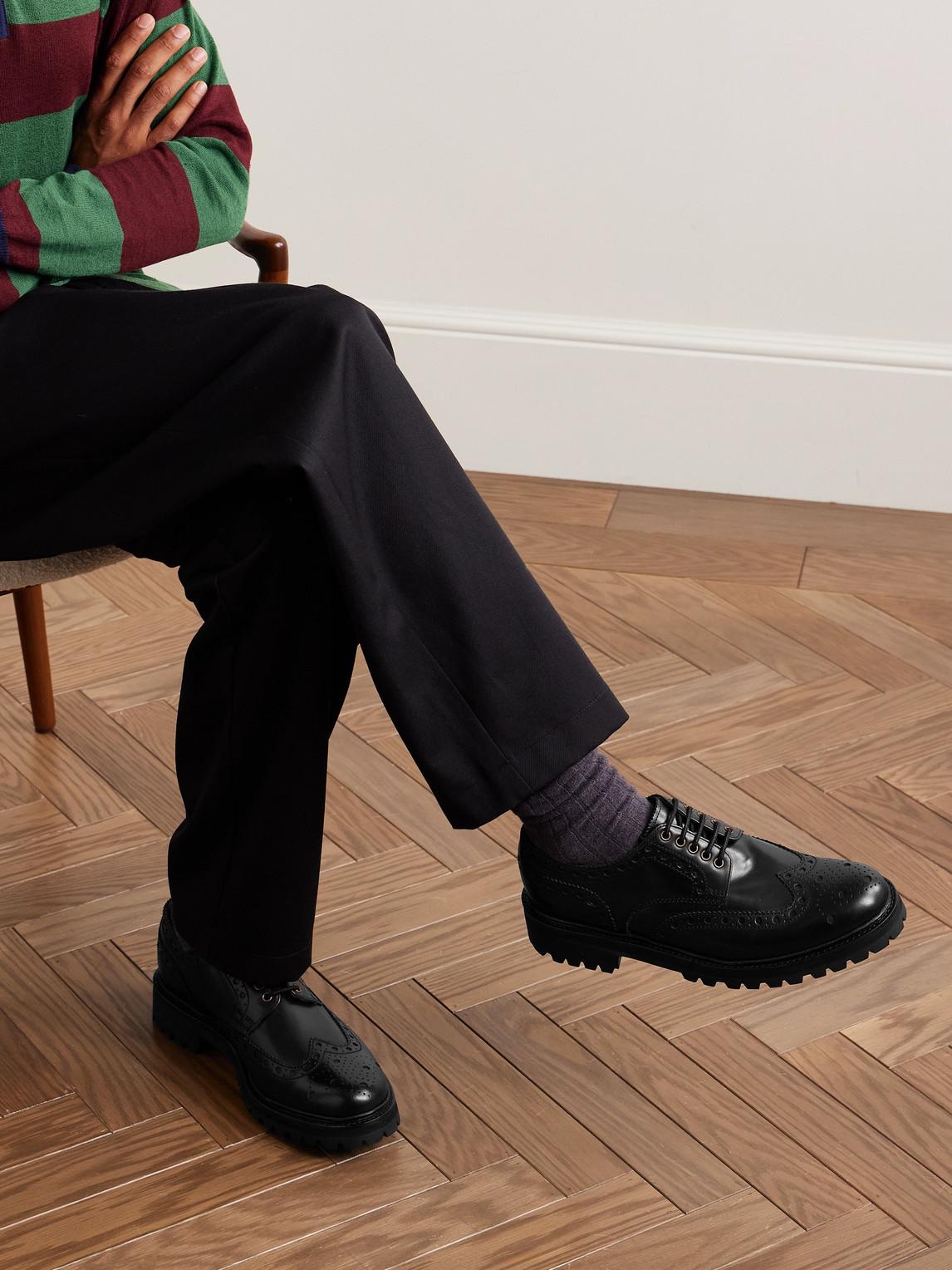 Grenson Archie Leather Brogues in Black for Men Lyst UK