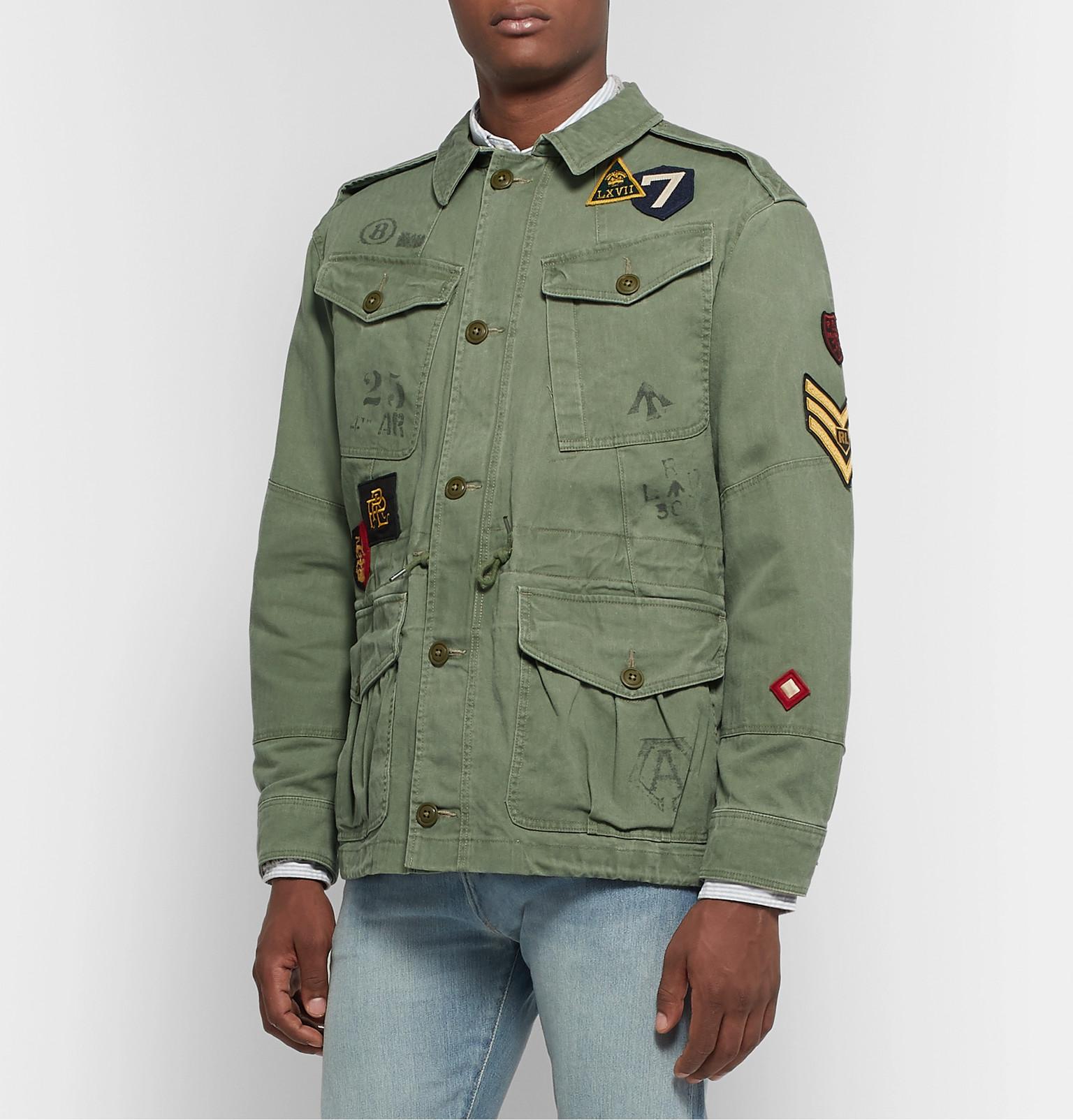 Polo Ralph Lauren Appliquéd Cotton Field Jacket in Green for Men