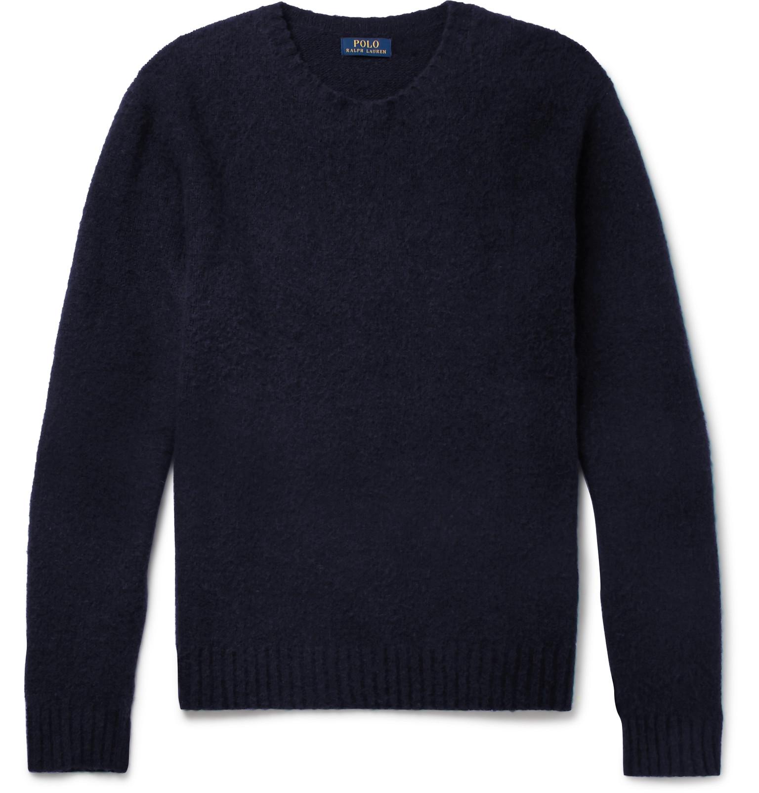 Polo Ralph Lauren Suede Elbow-patch Wool And Cashmere-blend Sweater in ...