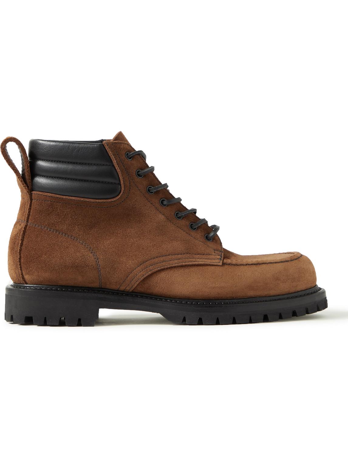 Yuketen Throwing Fits Leather-trimmed Suede Boots in Brown for Men | Lyst