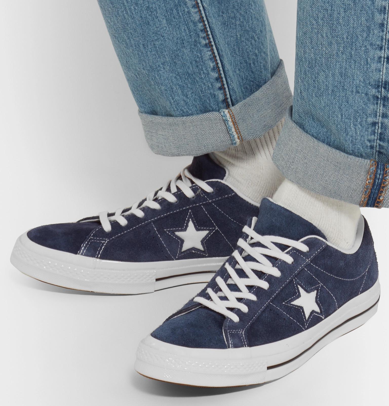 converse one star suede navy