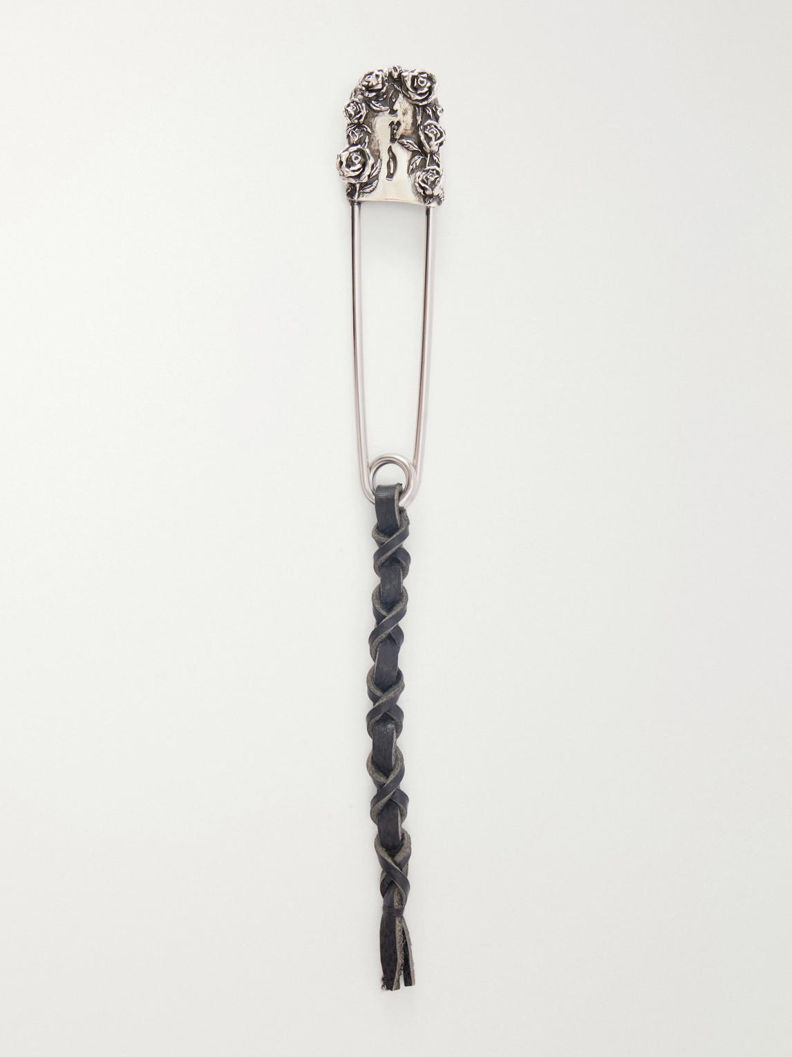 Enfants Riches Deprimes Oversized Safety Pin Leather-Trimmed