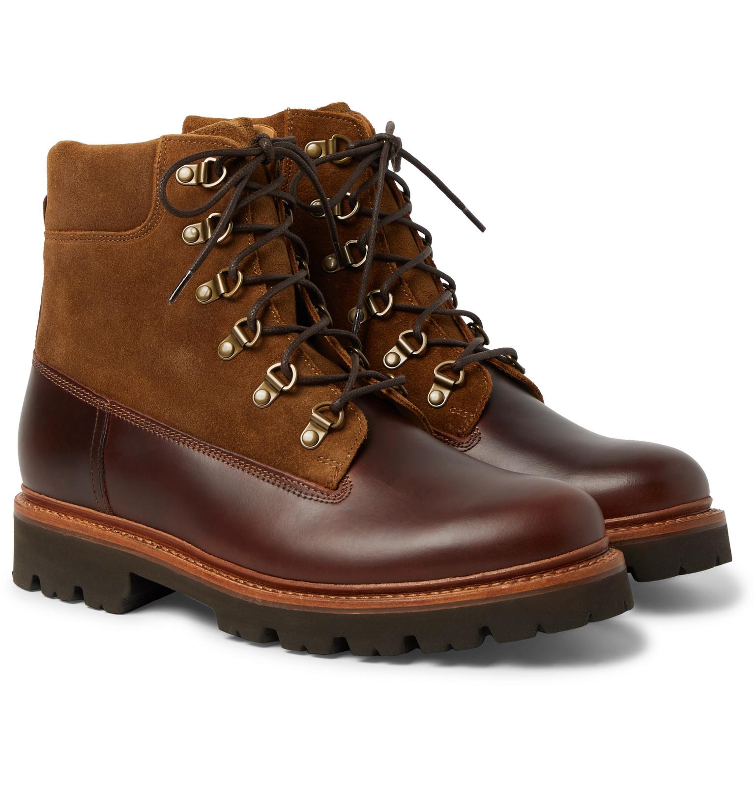 Grenson Rutherford Leather And Suede Boots in Brown for Men - Lyst