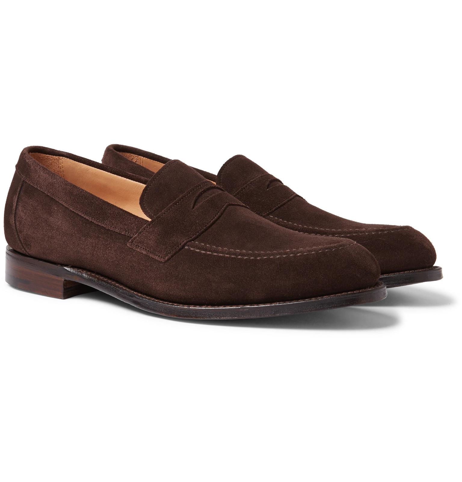 Cheaney Hadley Suede Penny Loafers in Brown for Men | Lyst