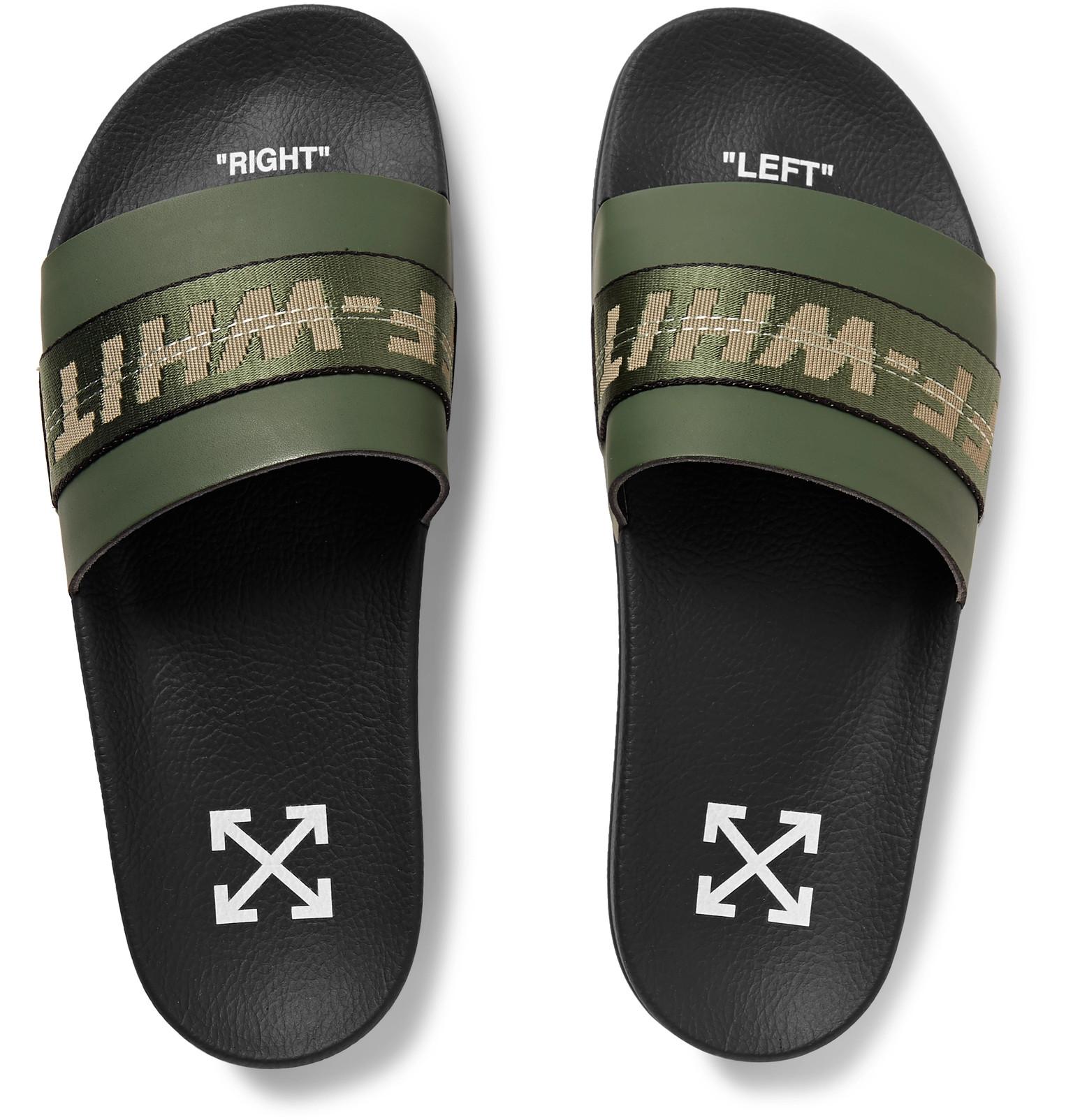 off white green sandals