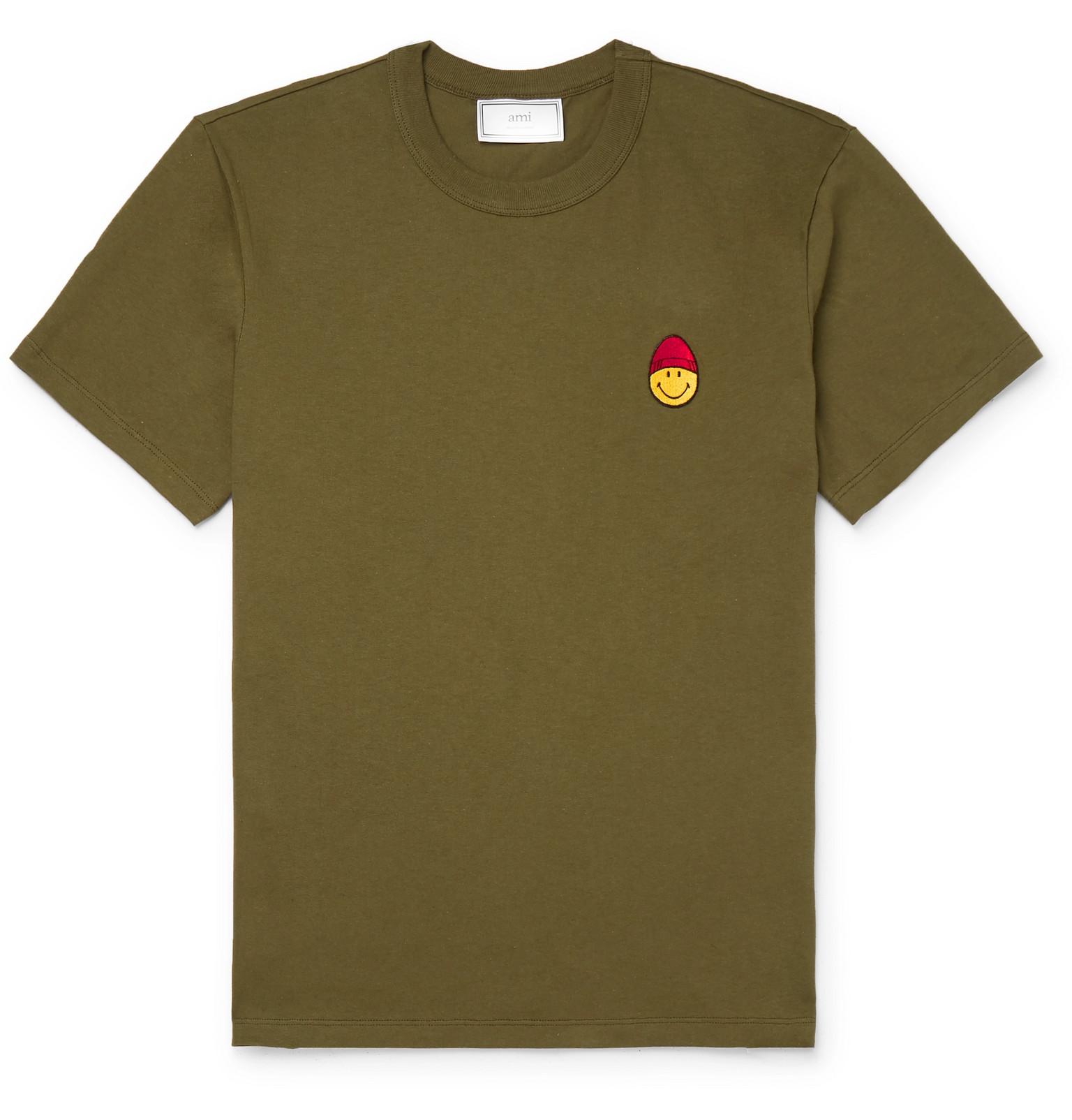 AMI Cotton Smiley Face Patch T-shirt 