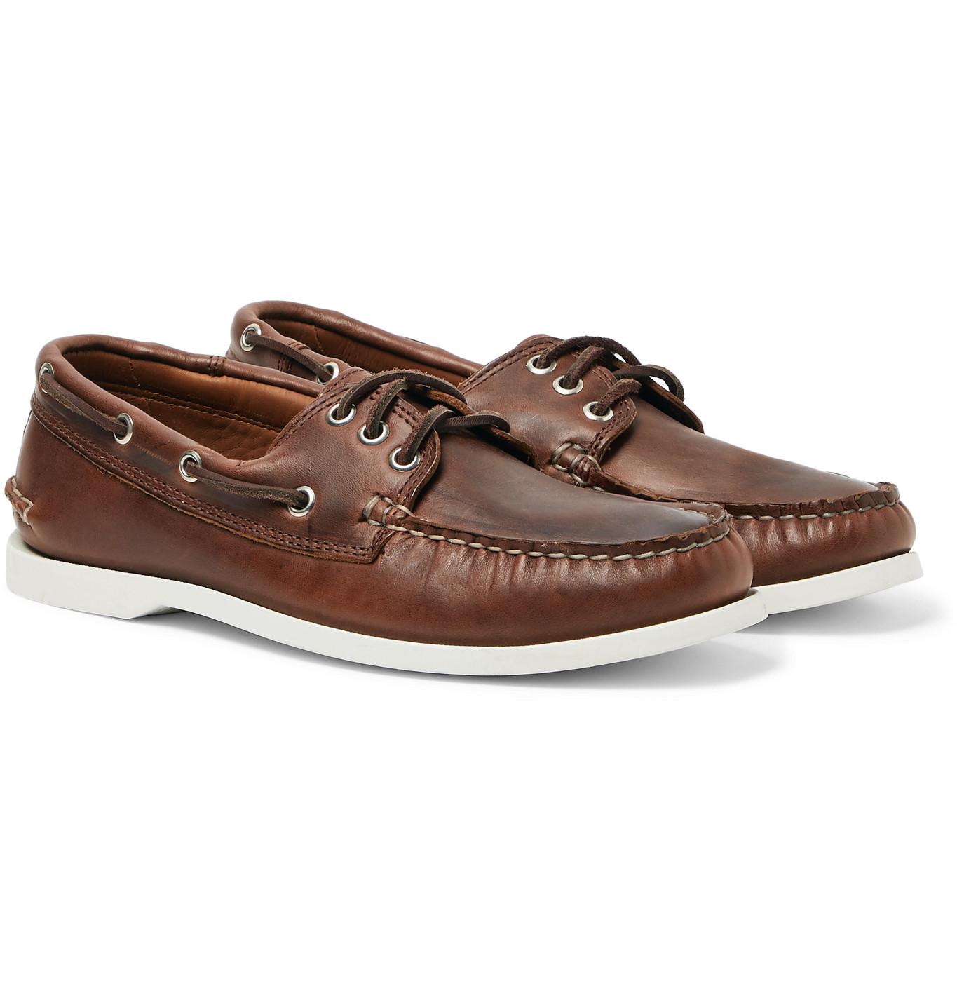 Quoddy Downeast Leather Boat Shoes in Brown for Men - Lyst