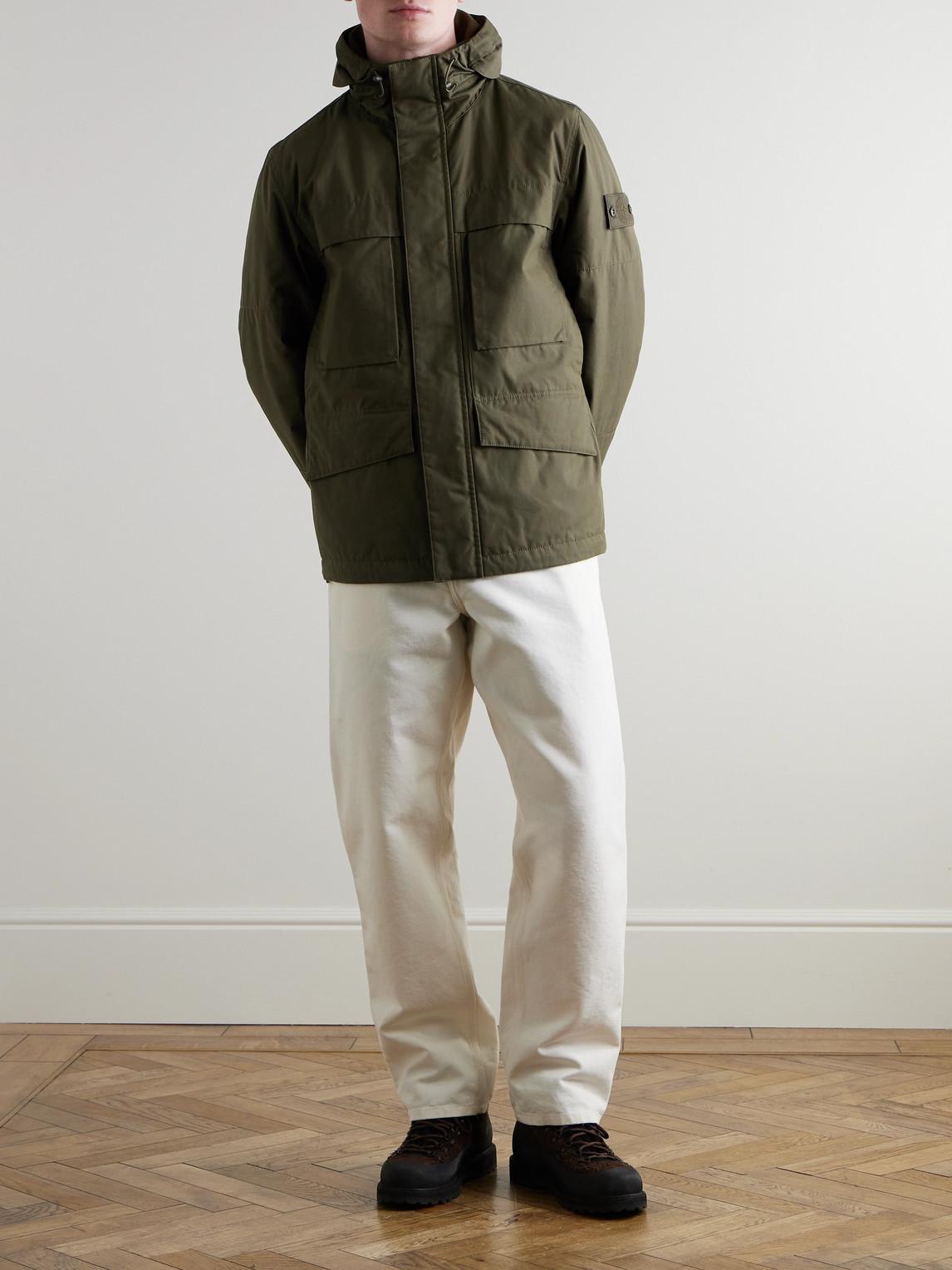 Stone Island Ghost Logo-Appliquéd Padded Cotton-Canvas Hooded