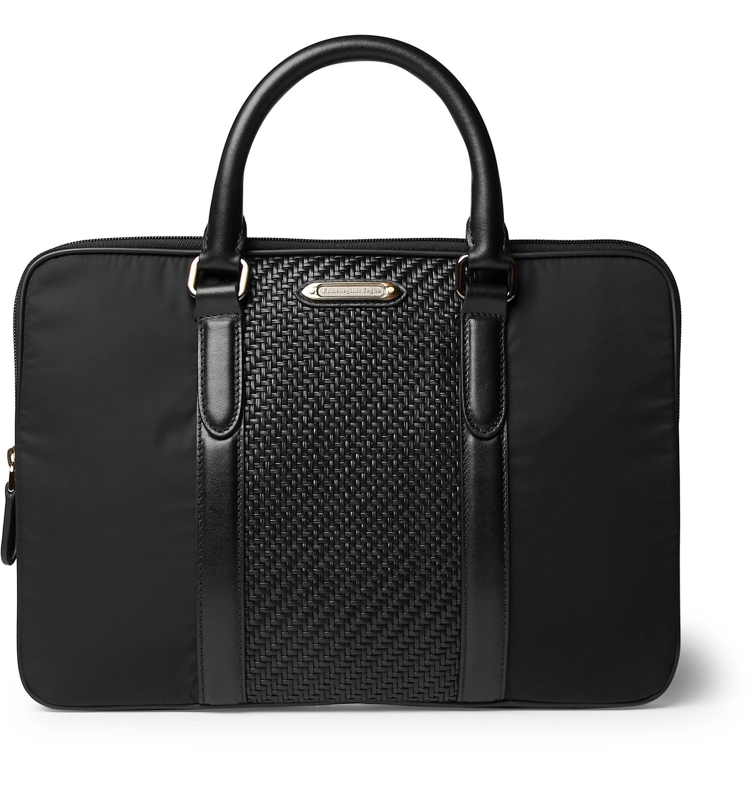Ermenegildo Zegna Leather Pelletessutatm Cabin Trolley in Black for Men Mens Bags Luggage and suitcases 