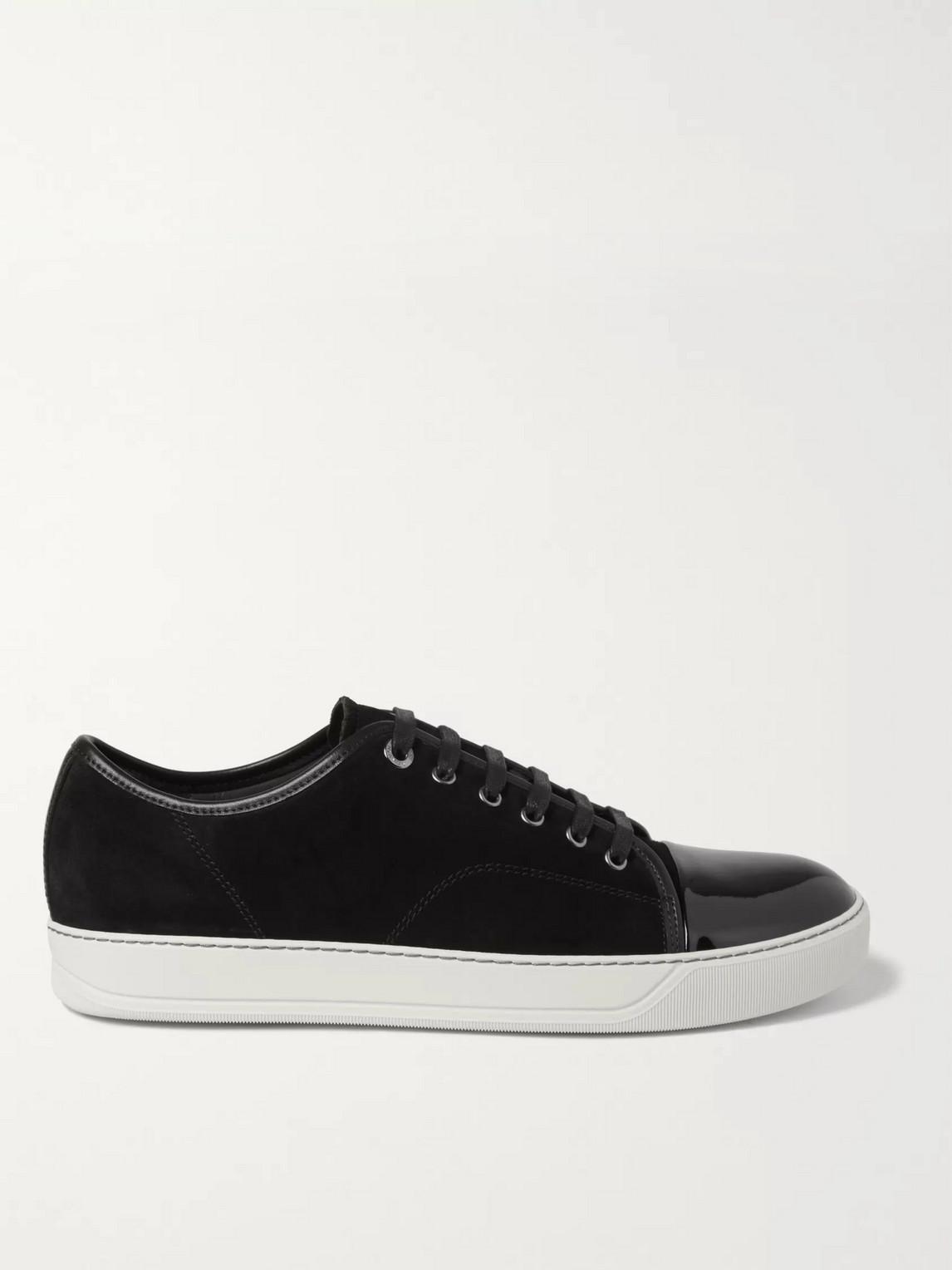 Spanien Tether tilfredshed Lanvin Cap-toe Suede And Patent-leather Sneakers in Black for Men | Lyst