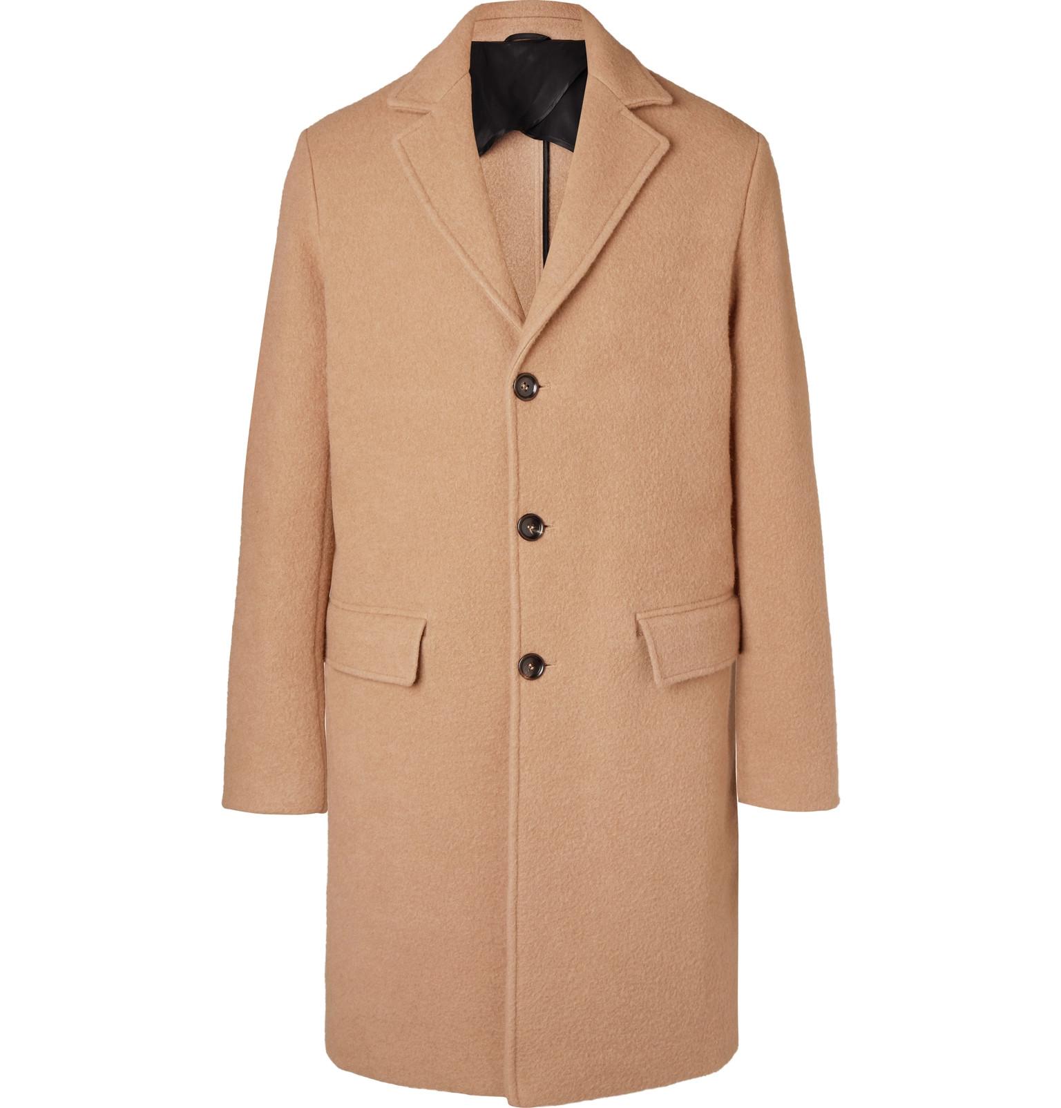 MR P. Virgin Wool And Camel Hair-blend Overcoat in Natural ...