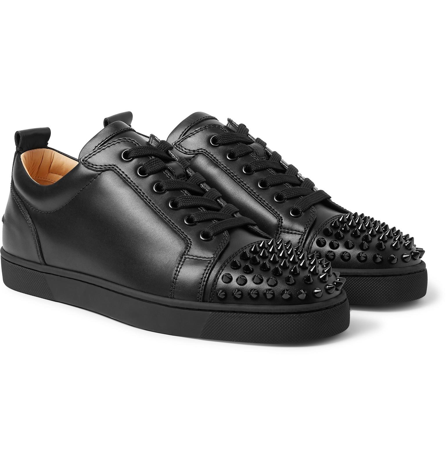 Christian Louboutin Leather Louis Junior Spikes Cap-toe Suede Sneakers ...
