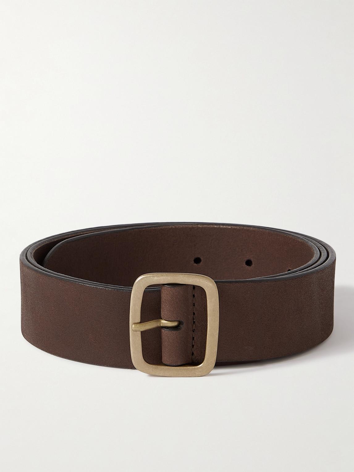ANDERSON & SHEPPARD 3.5cm Leather-Trimmed Woven Stretch-Cotton Belt for Men