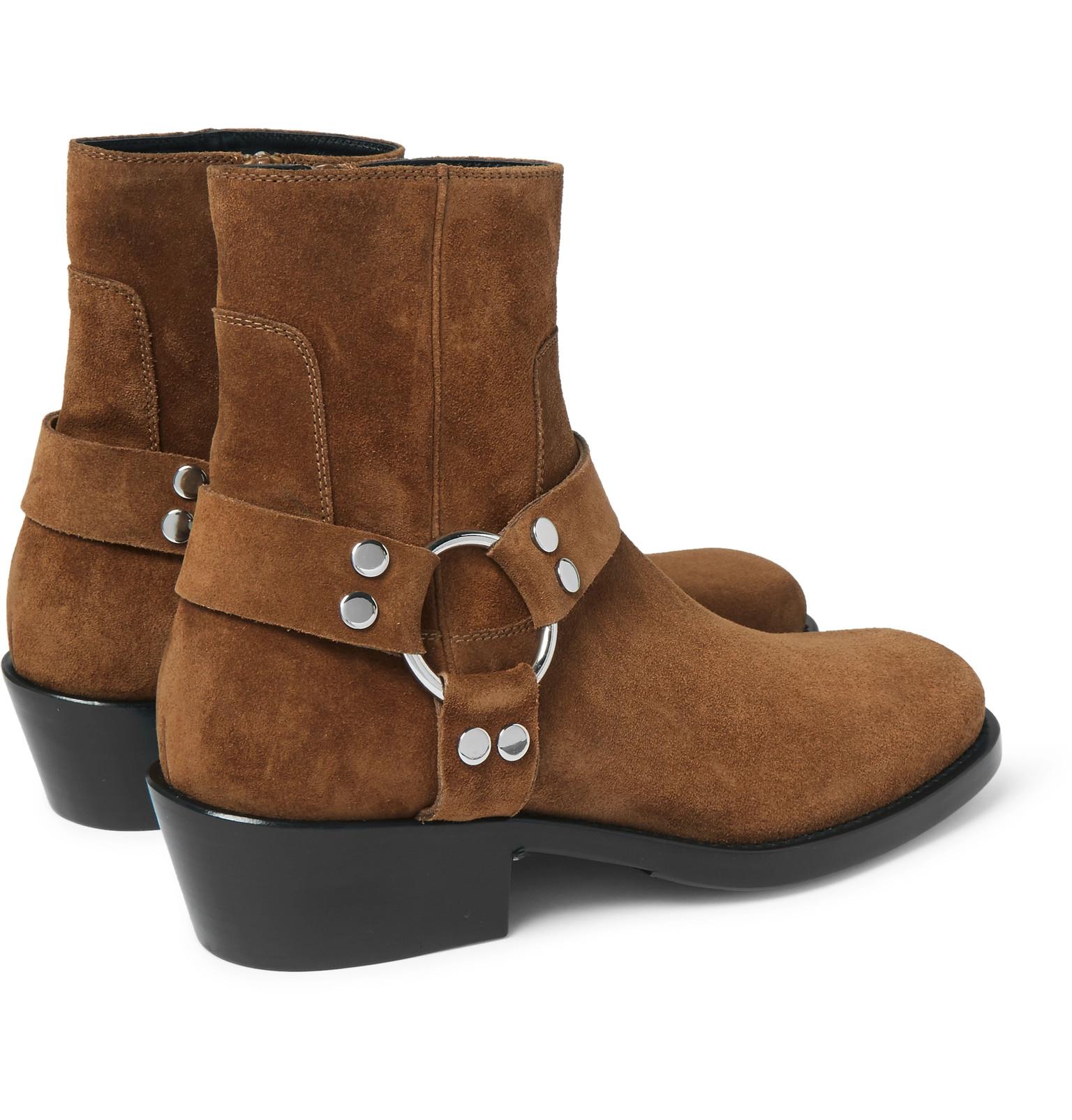 Balenciaga Suede Harness Boots in Brown for Men | Lyst Australia