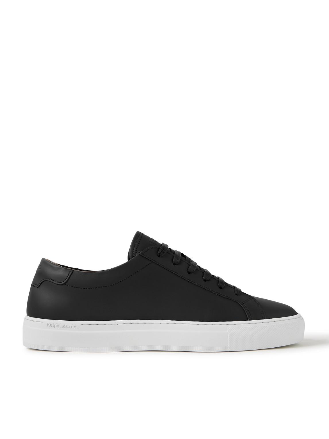 Polo Ralph Lauren Jermain Lux Matte-leather Sneakers in Black for Men ...