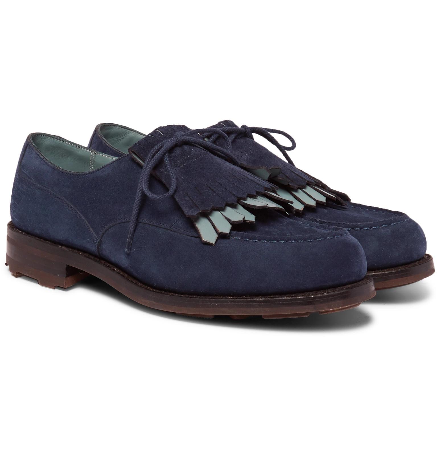 navy suede derby shoes