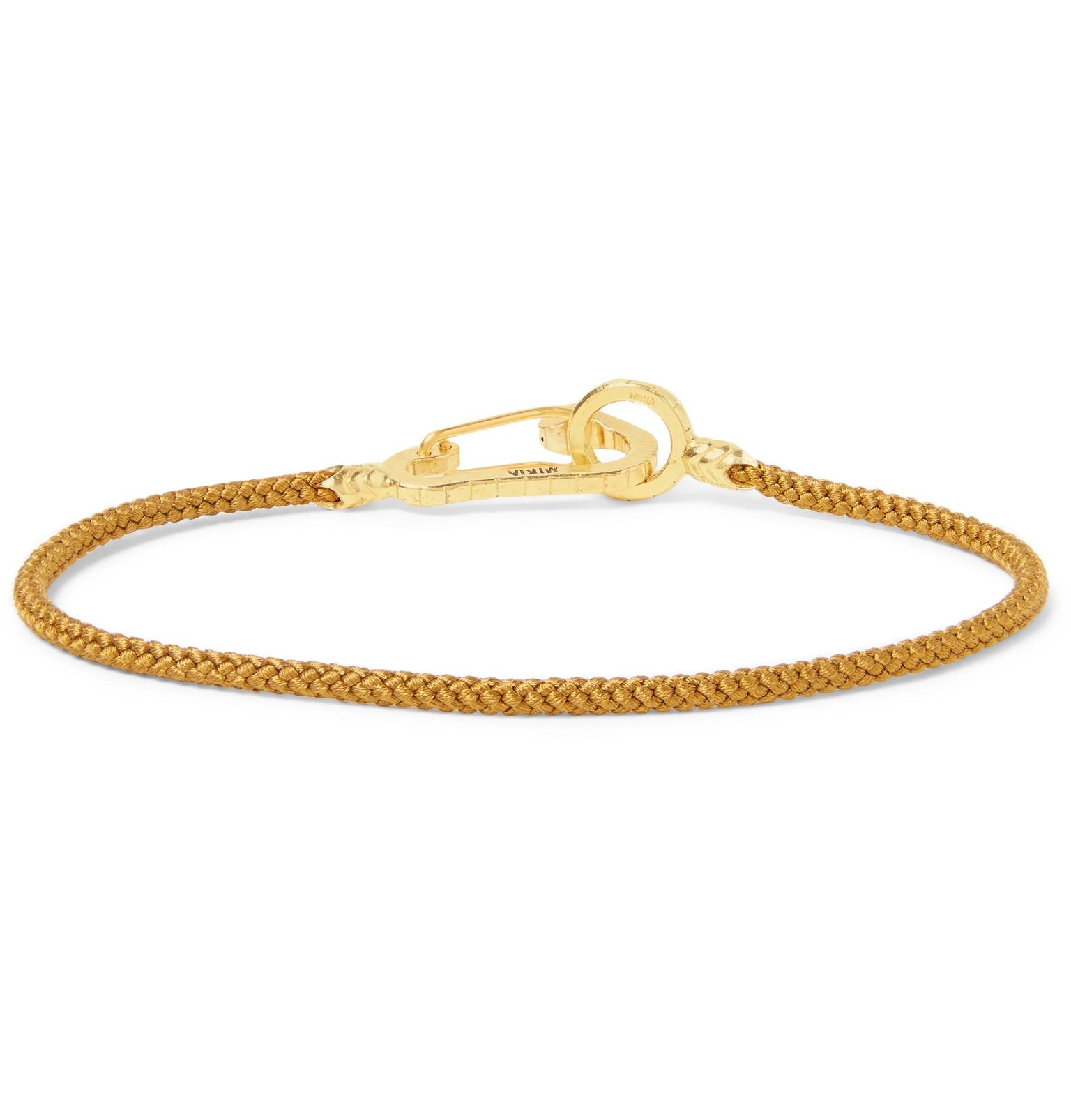 Mikia Cord And Gold-tone Bracelet in Brown for Men - Lyst