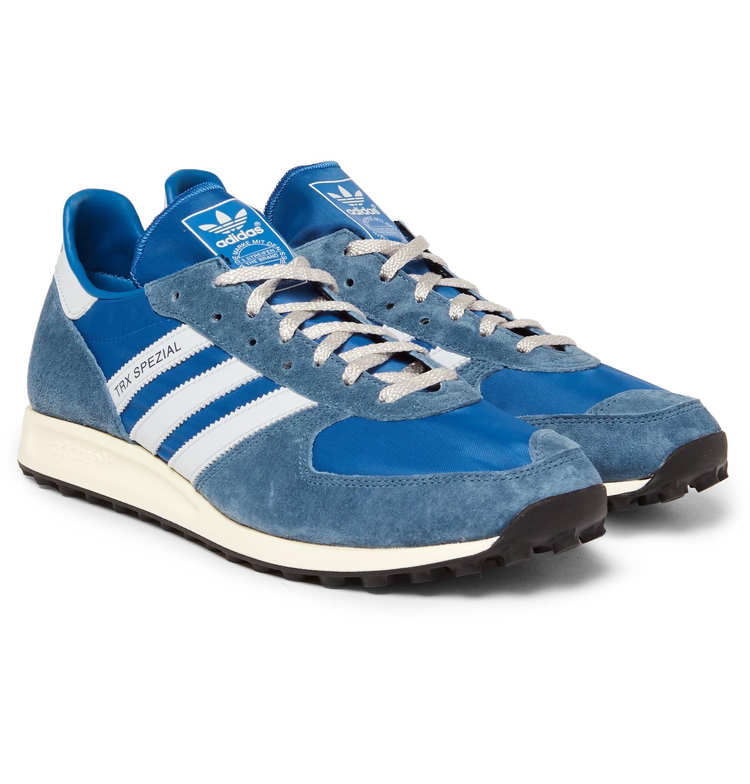 adidas Originals Trx Spzl Suedetrimmed Canvas Sneakers in Blue for Men