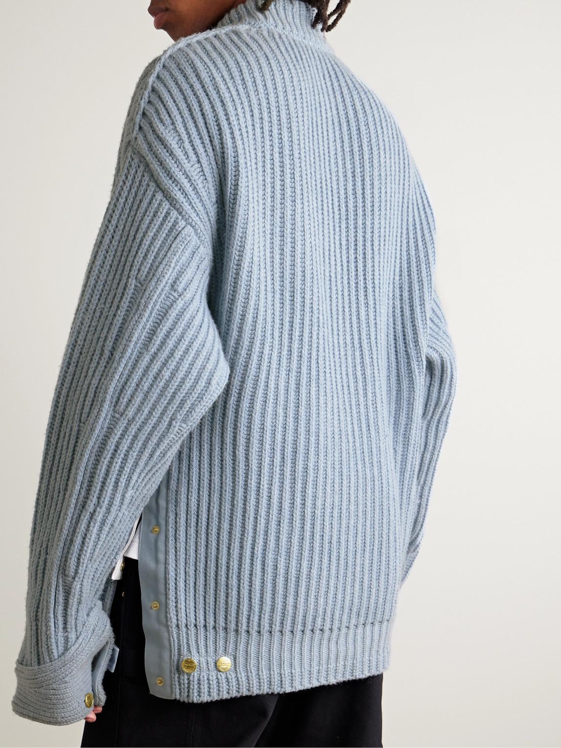 Sacai Carhartt Wip Detroit Ribbed Wool And Nylon-blend Sweater in