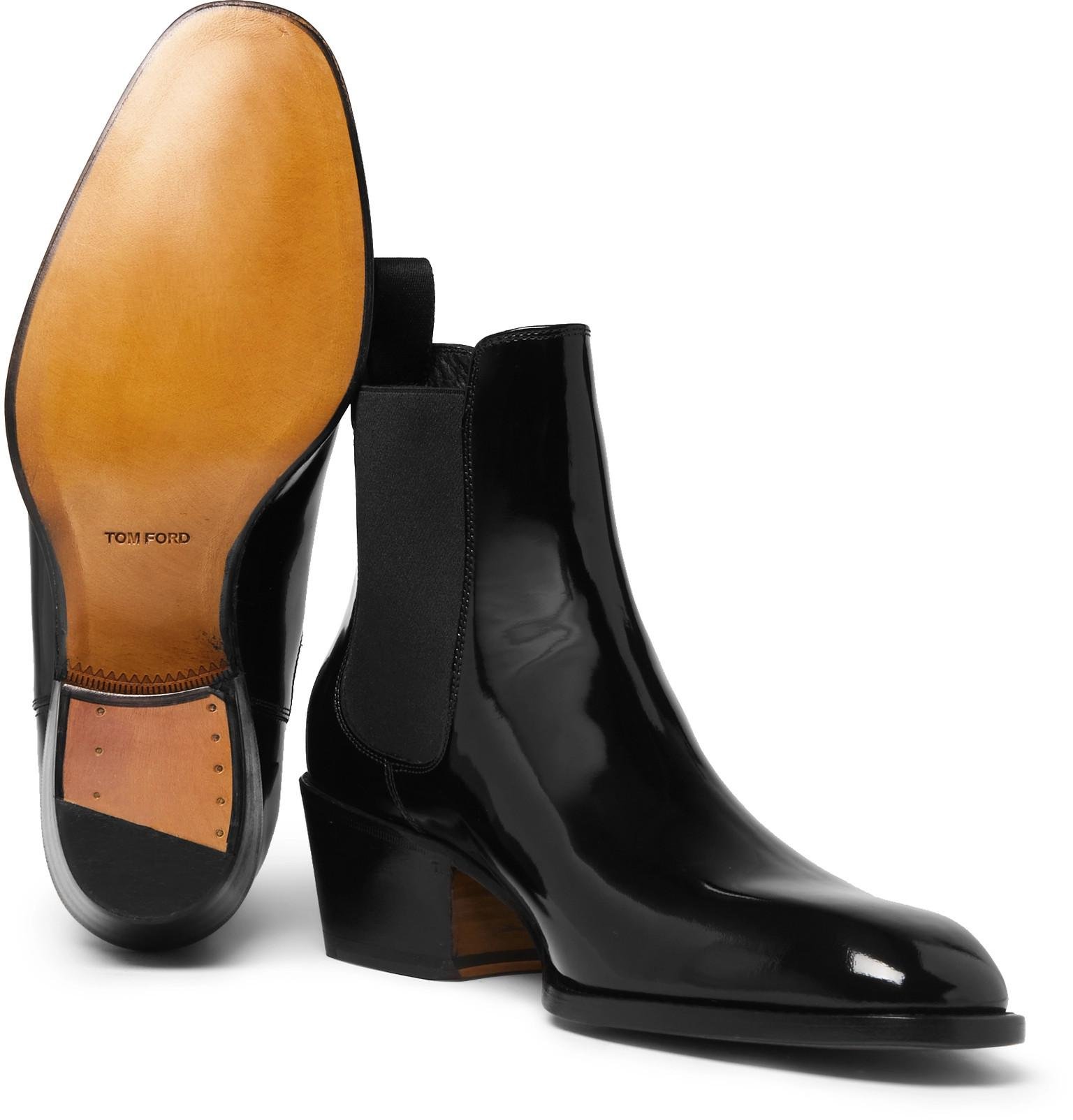 Tom Ford Webster Patent-leather Chelsea Boots in Black for Men - Lyst