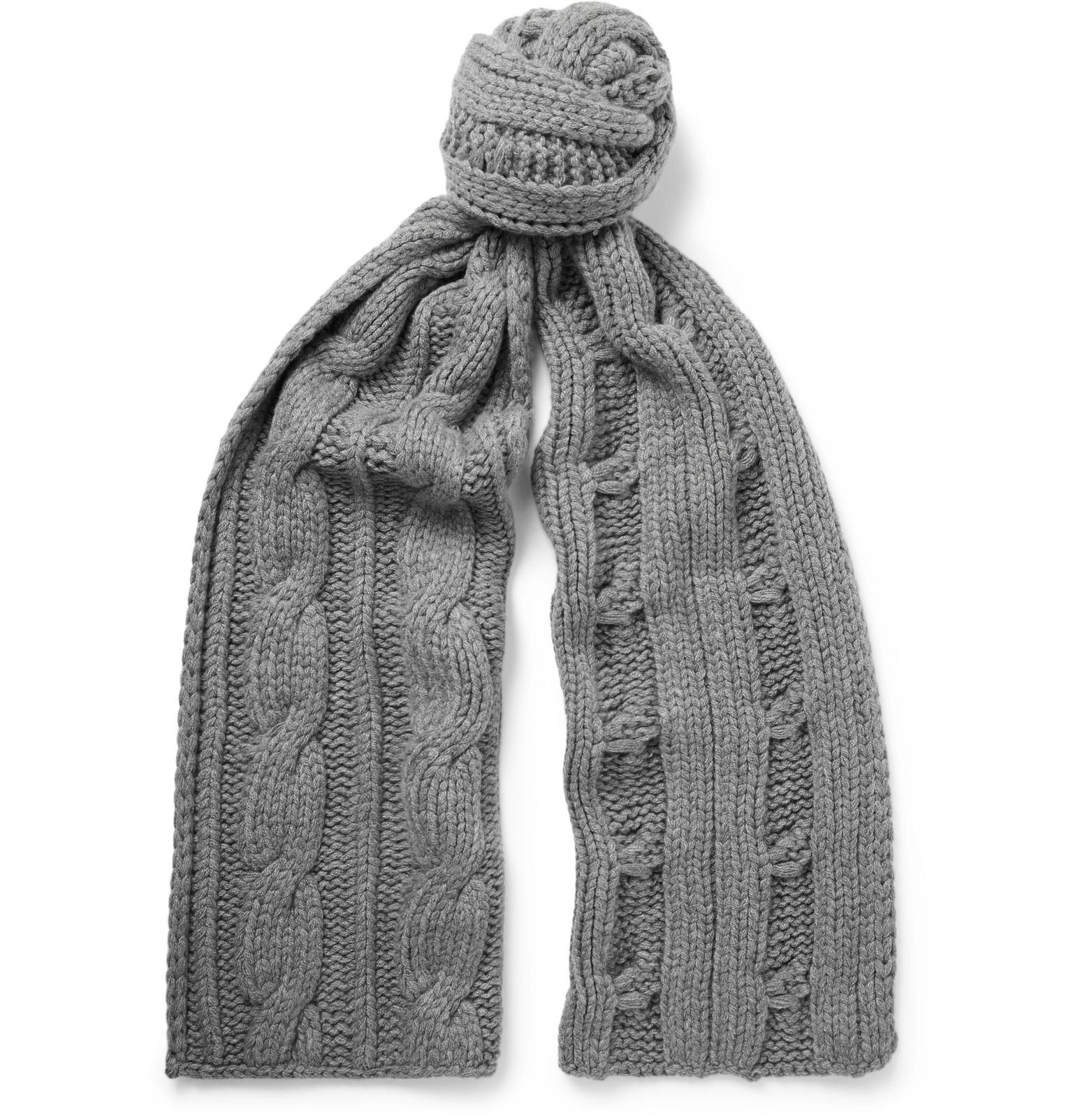 cable knit cashmere scarf