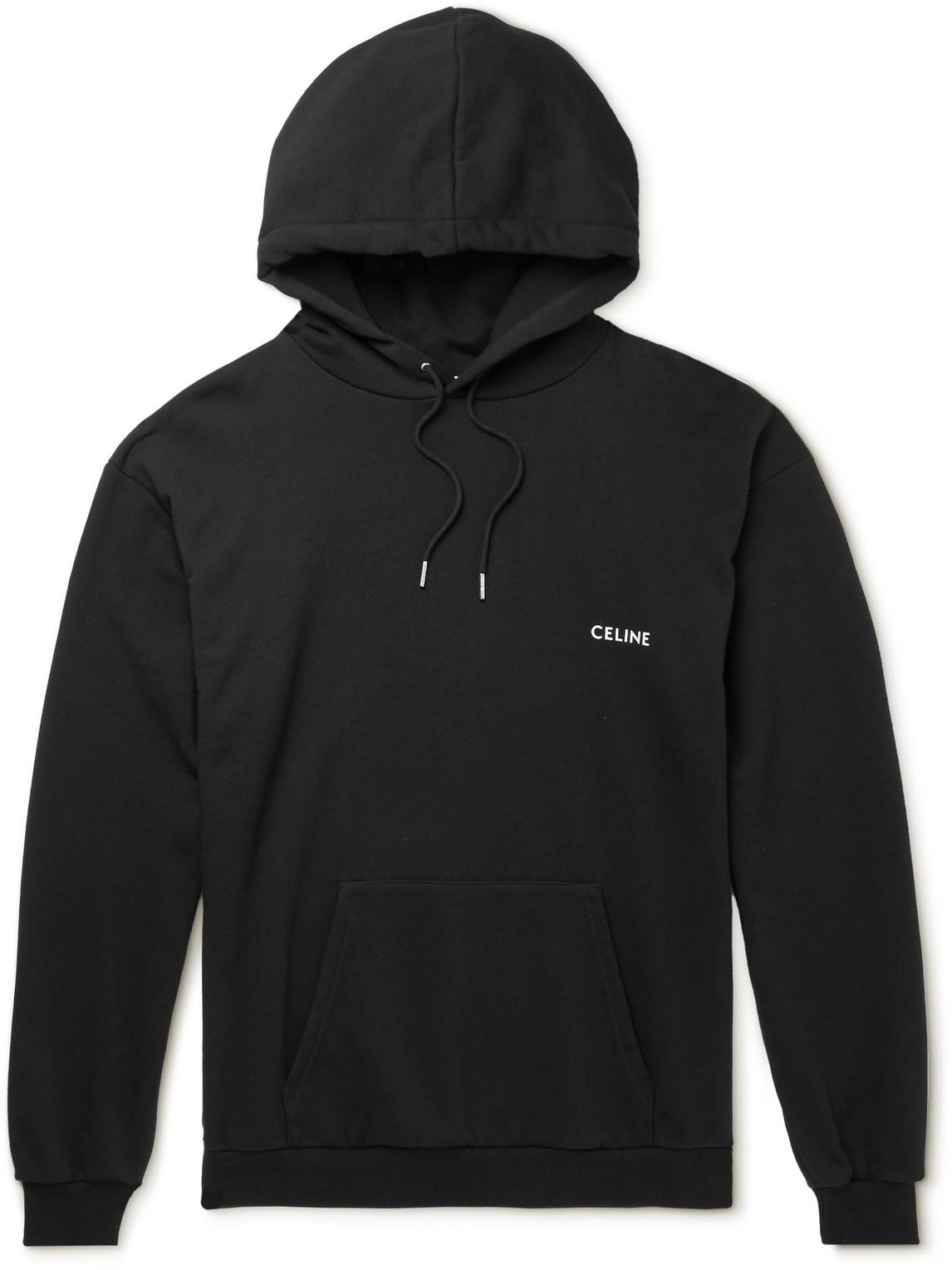 CELINE, Logo-Print Cotton-Jersey T-Shirt, Men, Black, XS