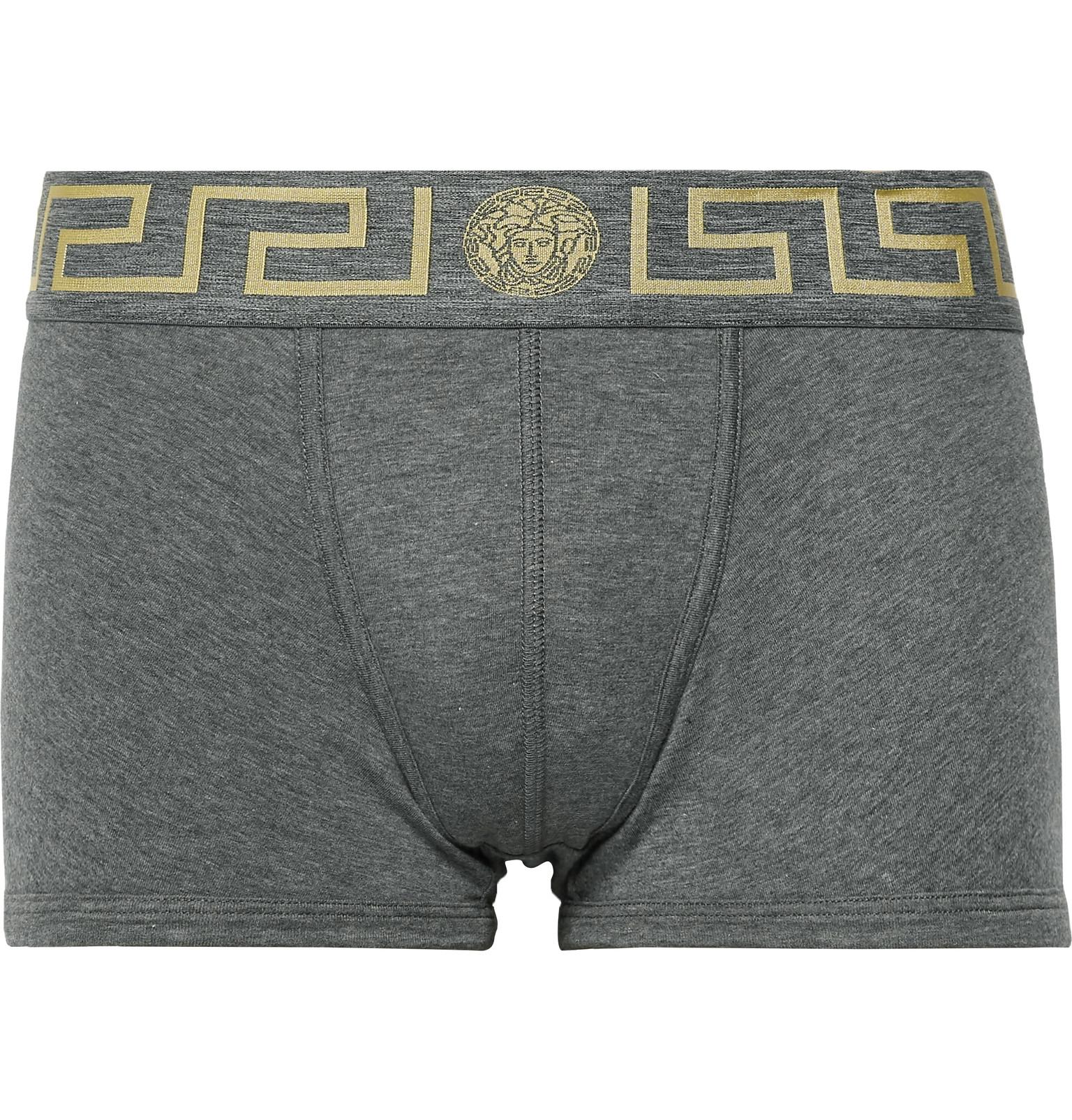 Versace Medusalogo Cottonblend Boxer Briefs in Grey (Gray) for Men