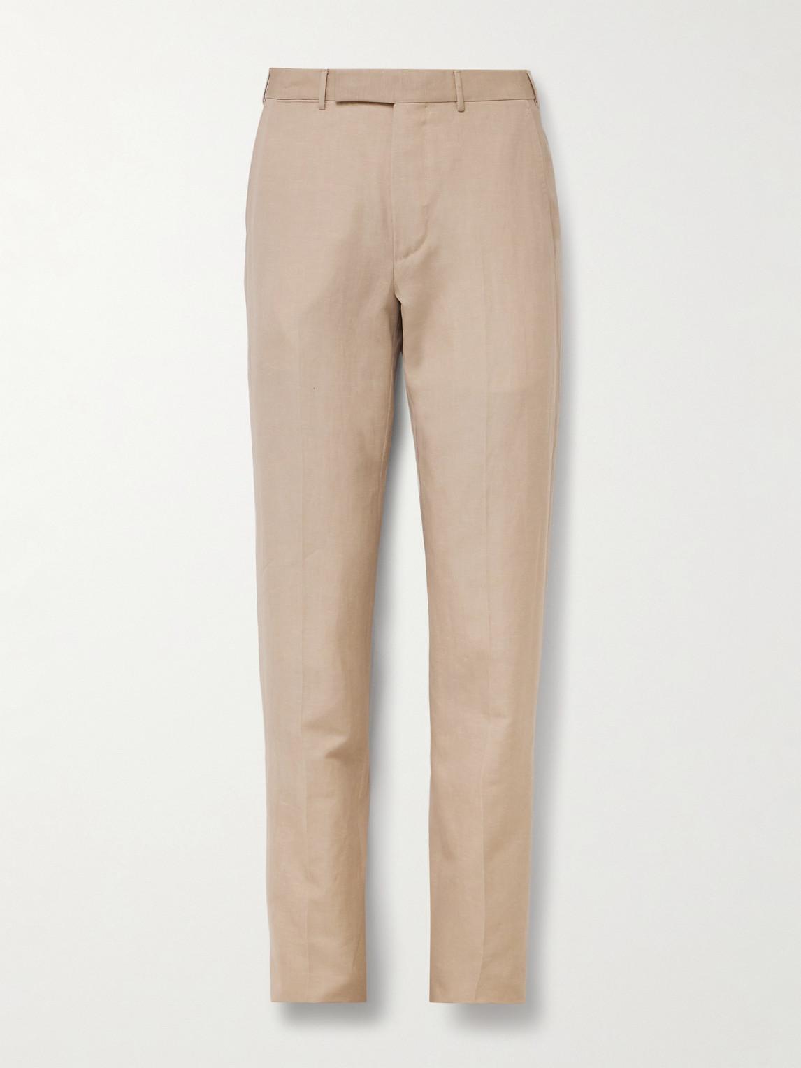 Trofeo Slim-fit Wool And Linen-blend Suit Trousers